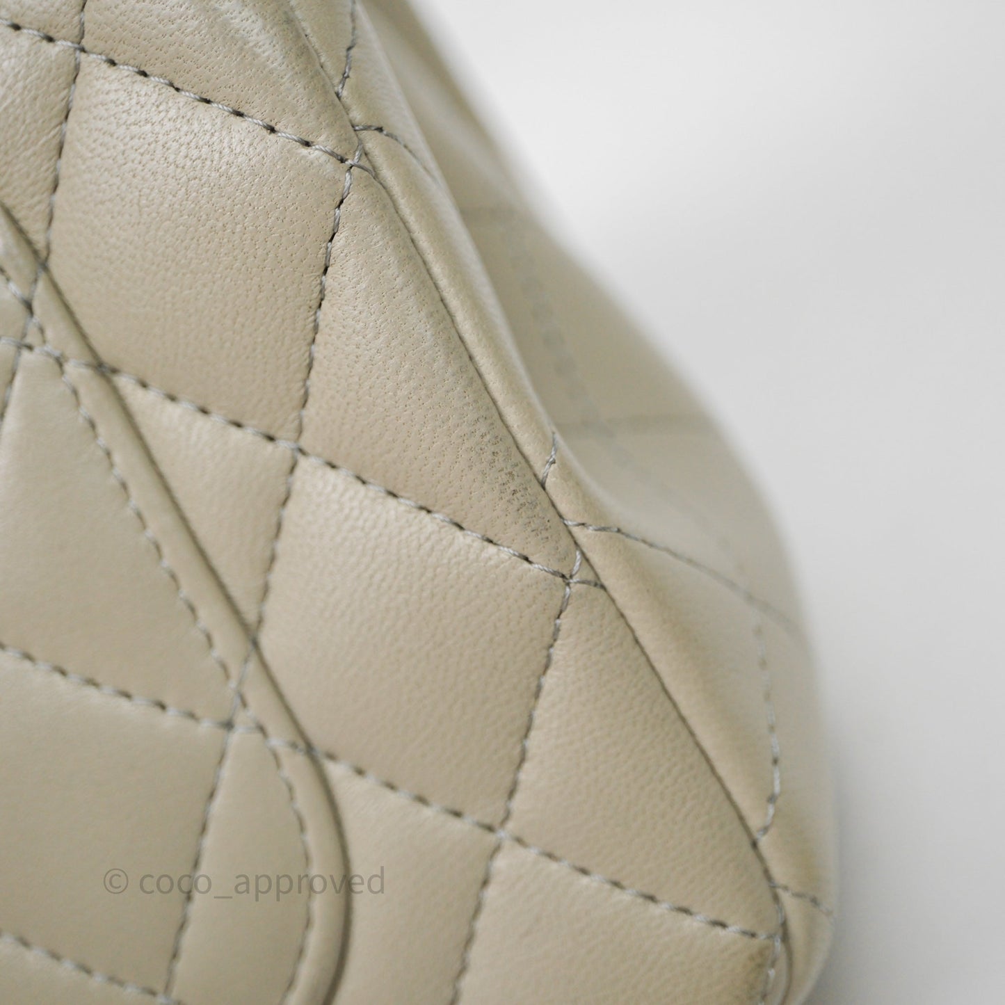 Chanel Mini Rectangular Flap Quilted Light Grey Lambskin Gold Hardware 22C