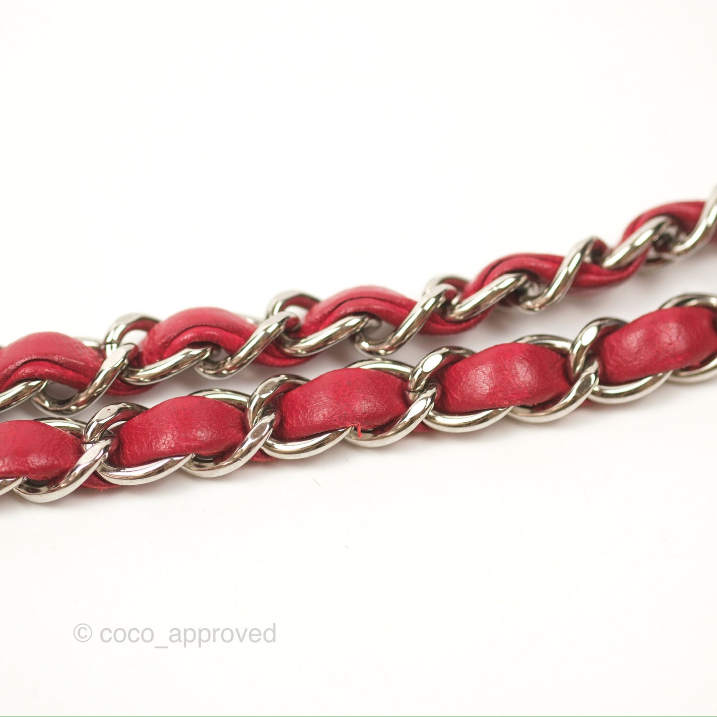 Chanel Quilted Mini Rectangular Flap Red Lambskin Silver Hardware