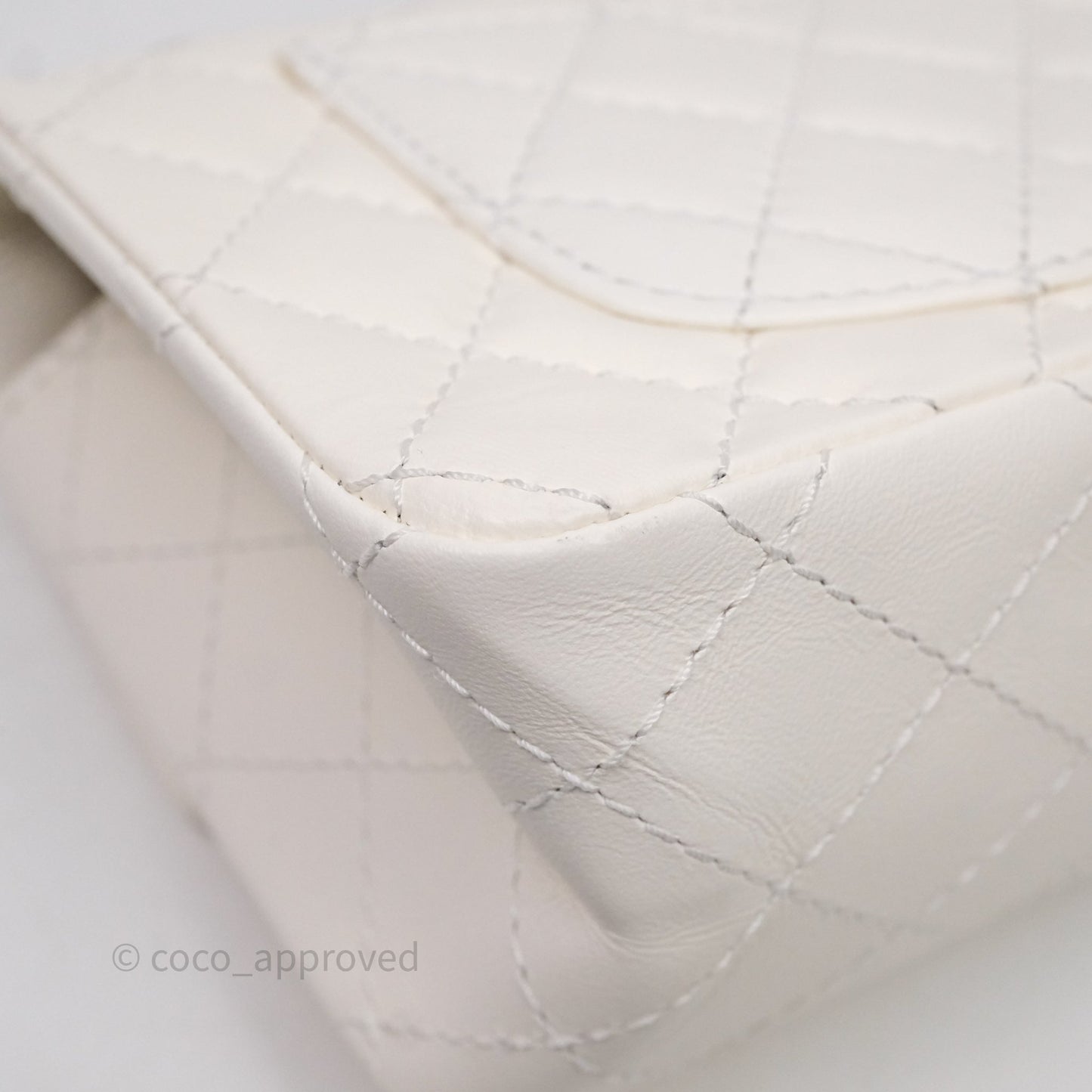 Chanel Mini Reissue 224 White Calfskin Aged Gold Hardware