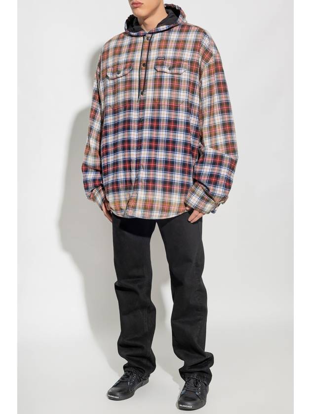 Luxury Balenciaga Bleached Long Sleeve Shirt Red
