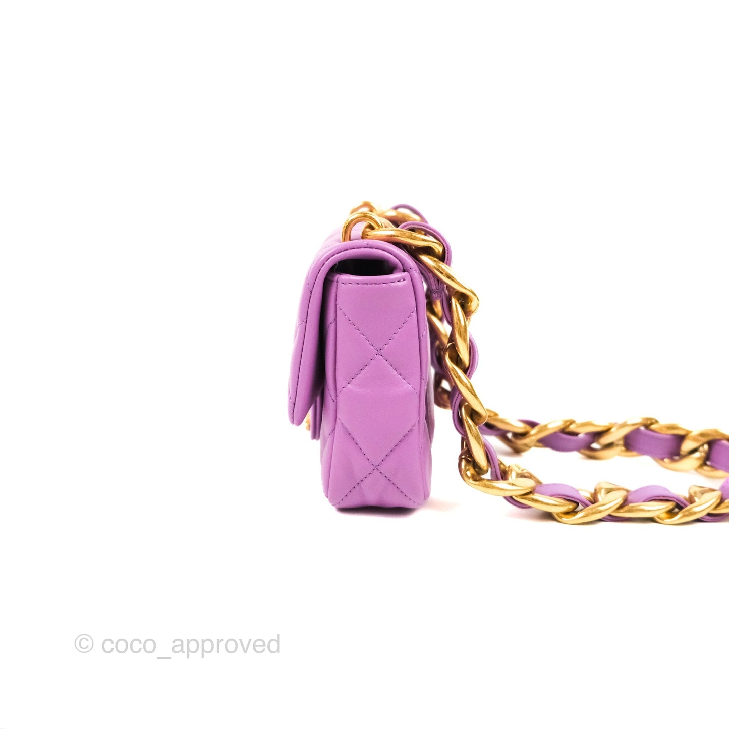Chanel Quilted Mini CC Funky Town Flap Purple Lambskin Gold Hardware