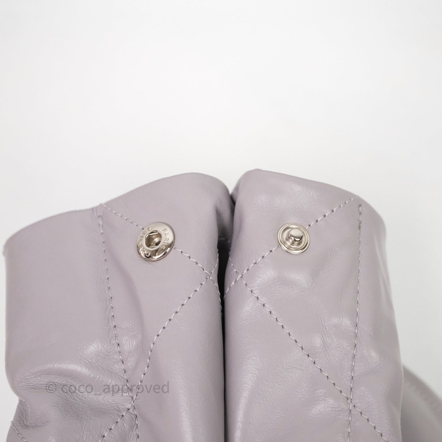 Chanel 22 Small Grey Aged Calfskin Matte Silver Hardware