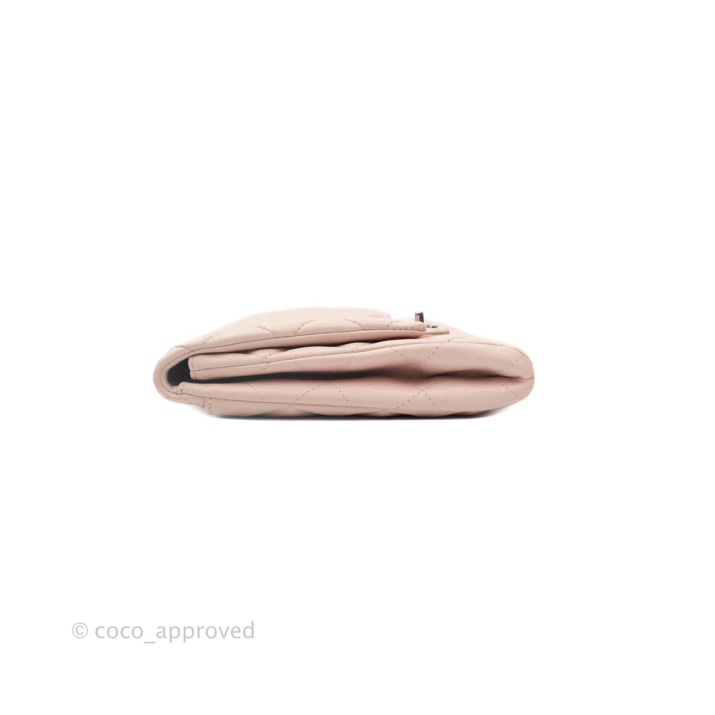 Chanel Quilted Clutch with Chain Sakura Pink Silver Hardware