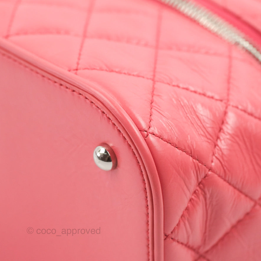 Chanel Aquarium PVC Coral Pink Crumpled Calfskin Silver Hardware