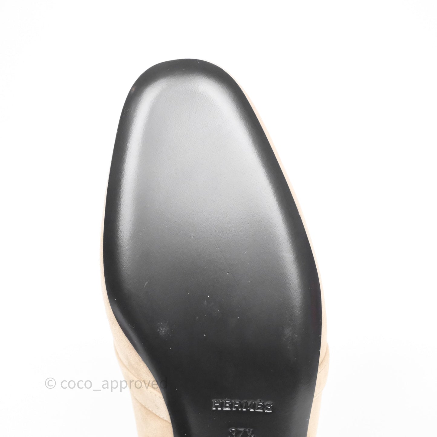 Hermès Oz Velvet Mules in Beige Sable Gold Hardware Size 37.5
