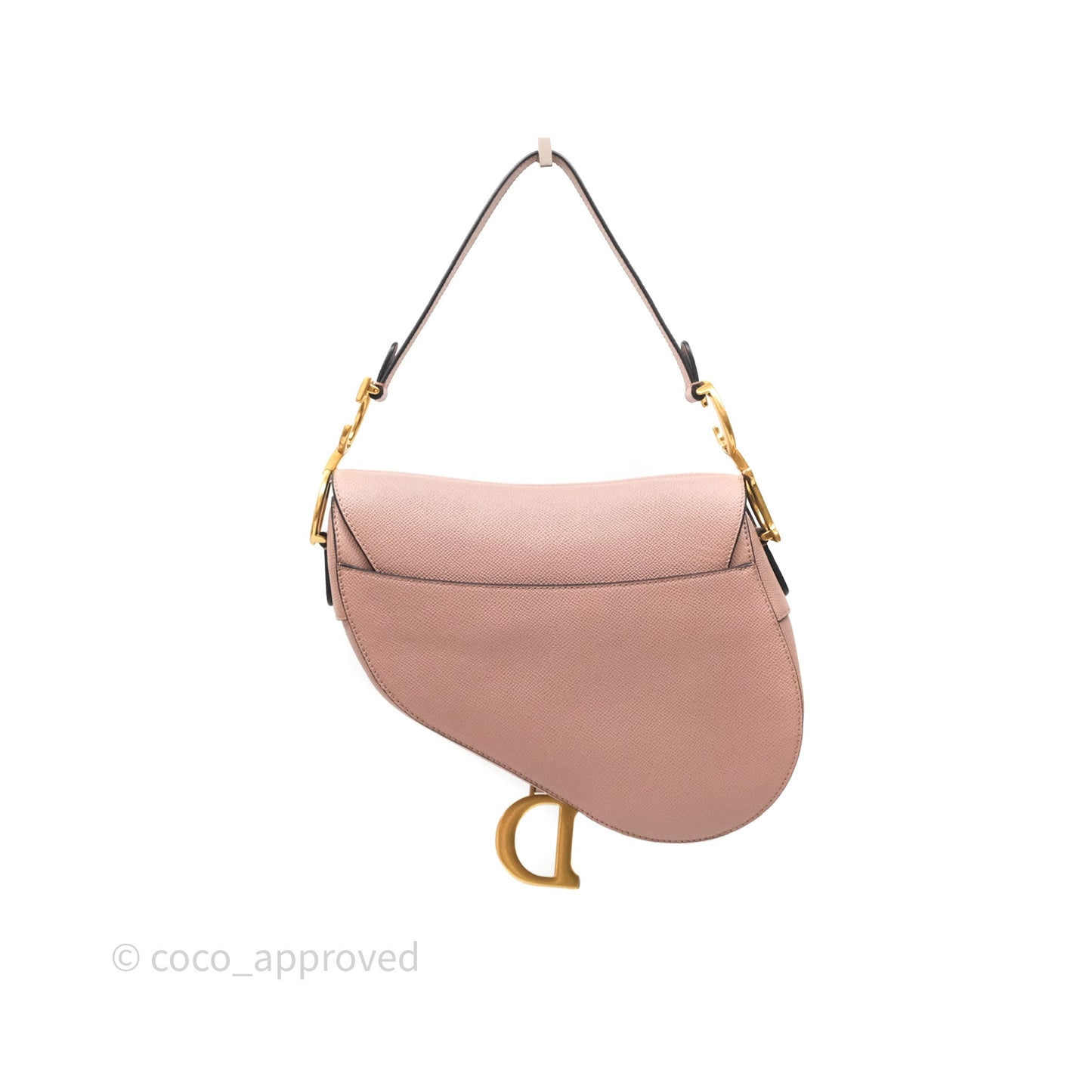 Christian Dior Saddle Bag Dusty Pink Grained Calfskin Gold Hardware