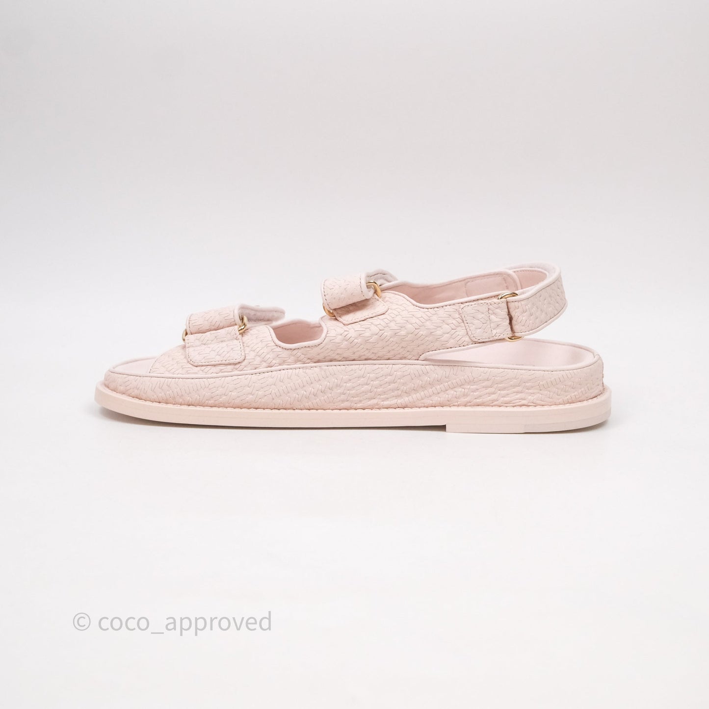 Chanel Dad Sandals Medallion Light Pink Size 39