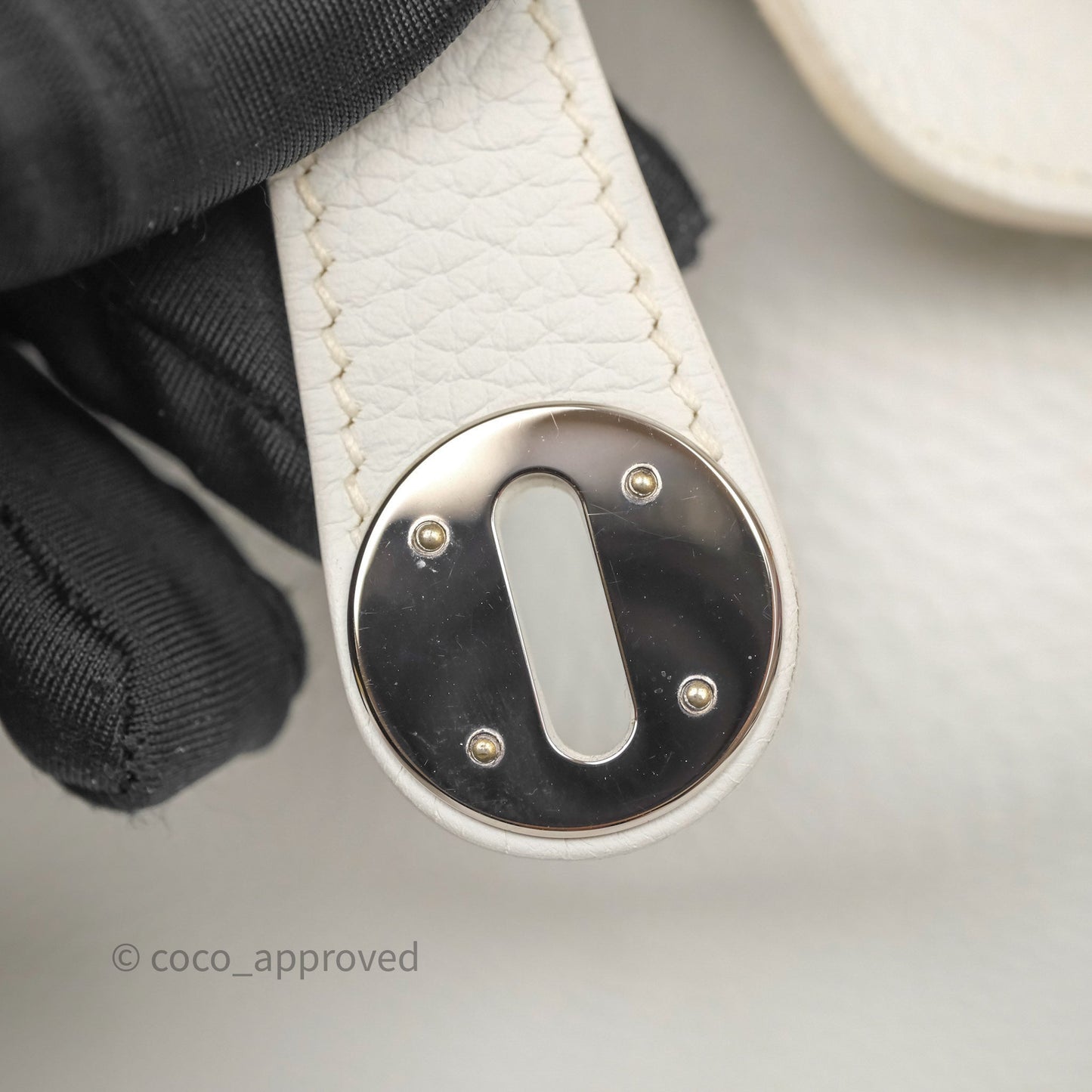 Hermès Lindy 30 White Clemence Palladium Hardware