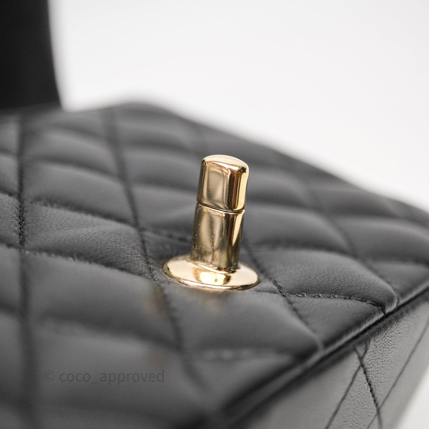 Chanel Mini Square Quilted Black Lambskin Gold Hardware
