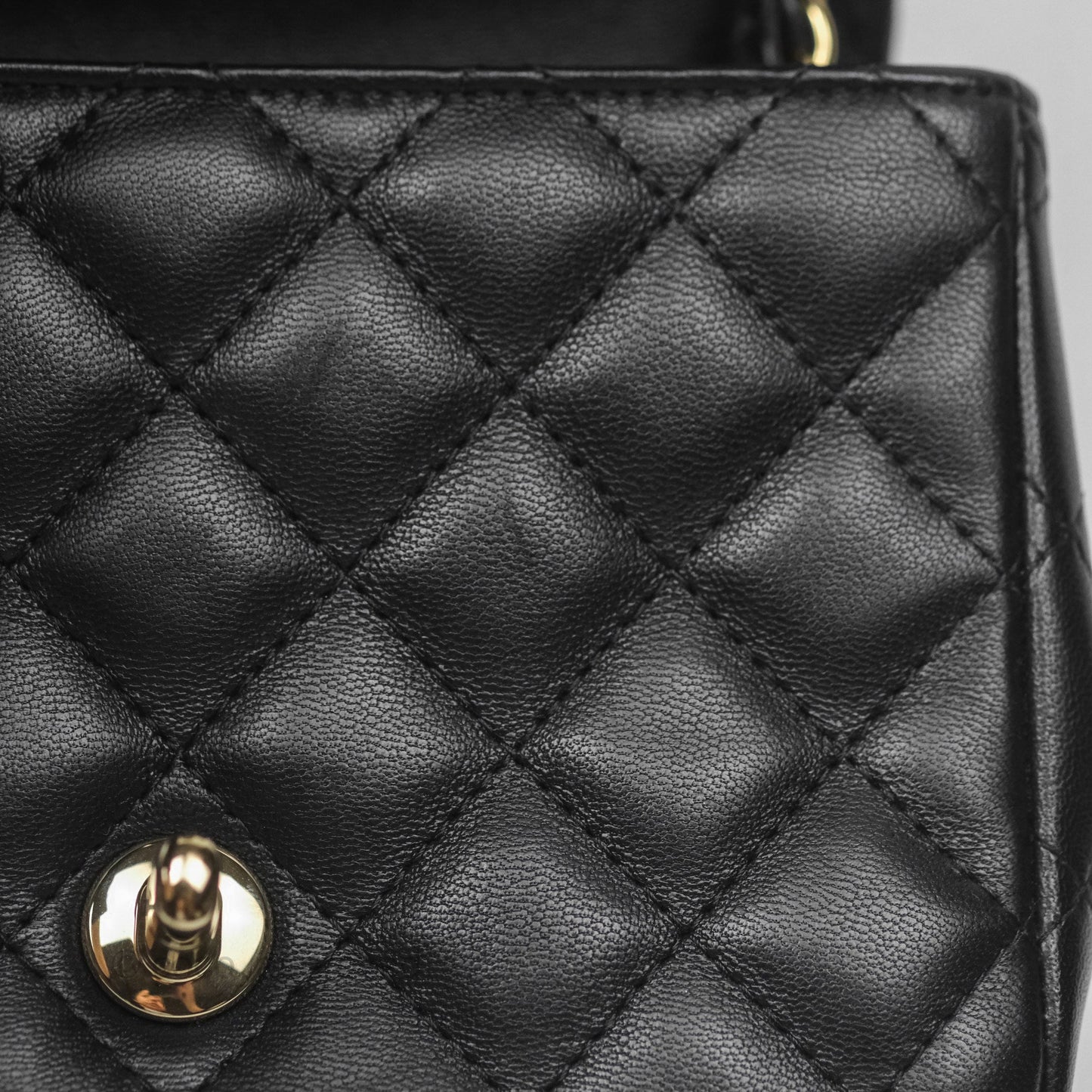 Chanel Mini Square Black Lambskin Gold Hardware