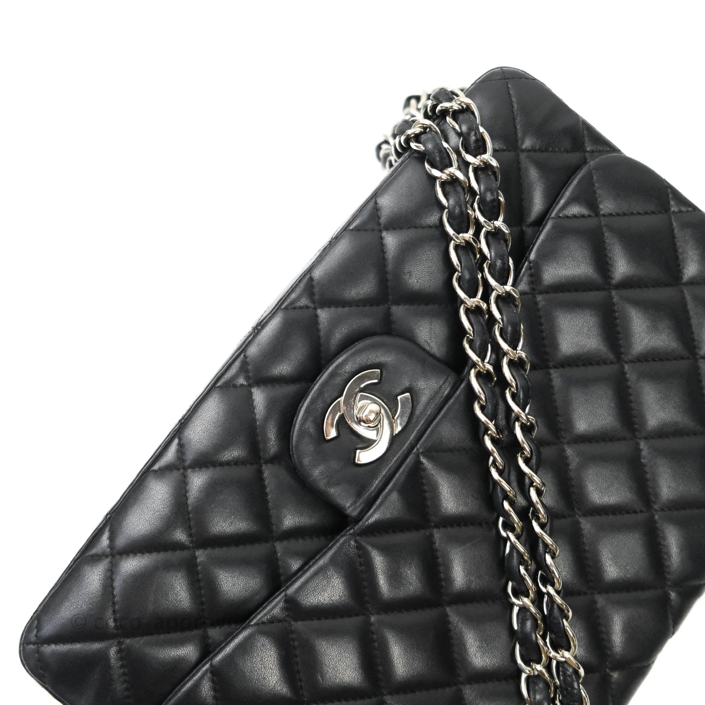 Chanel Jumbo Single Flap Black Lambskin Silver Hardware⁣⁣