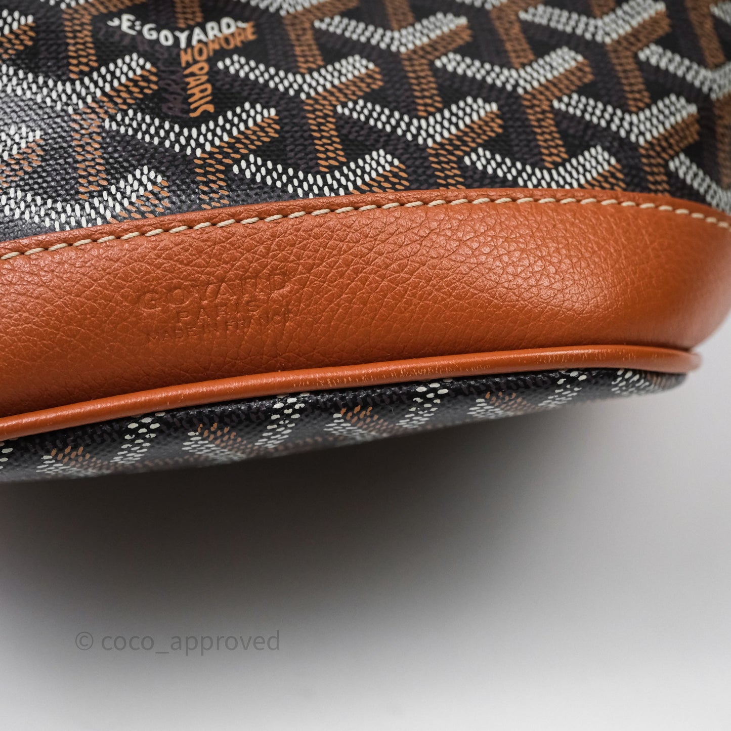 Goyard Petit Flot Bucket Bag Black & Tan Goyardine