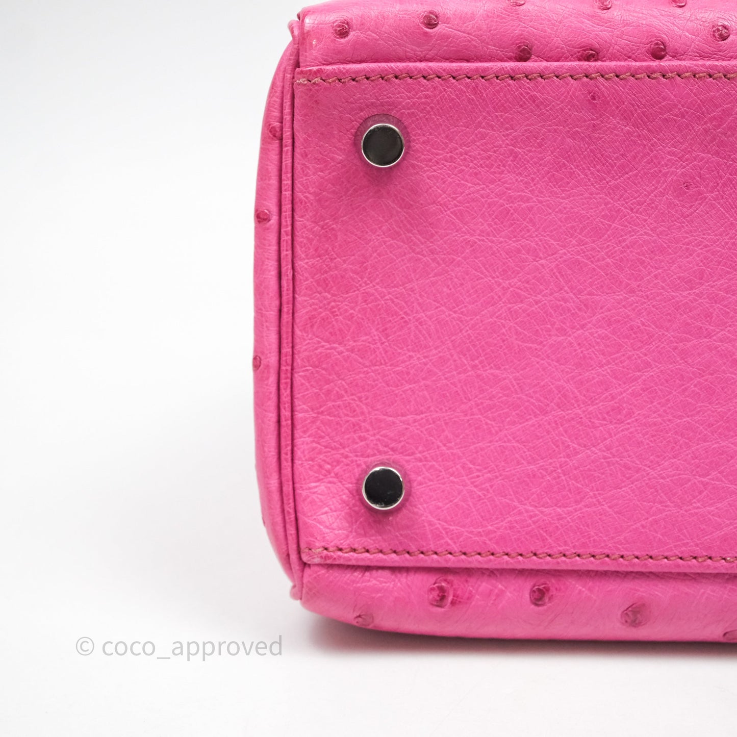 Hermes Kelly 32 Fuchsia Ostrich Palladium Hardware