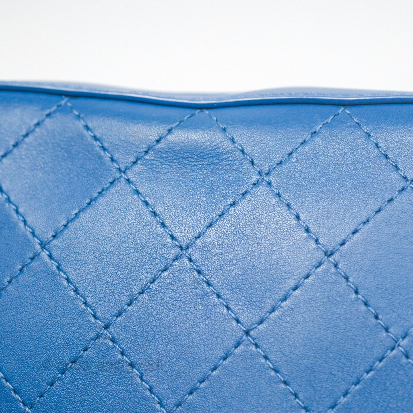 Chanel Stitched Camera Case Bag Blue Calfskin Gold Hardware