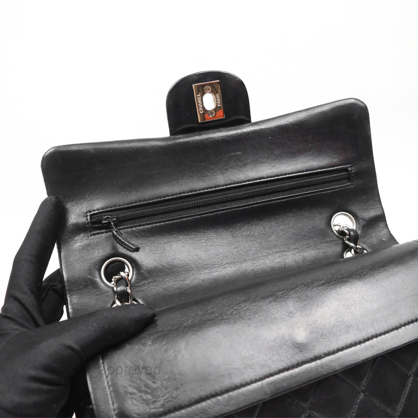 Chanel Small S/M Classic Flap Black Lambskin Silver Hardware