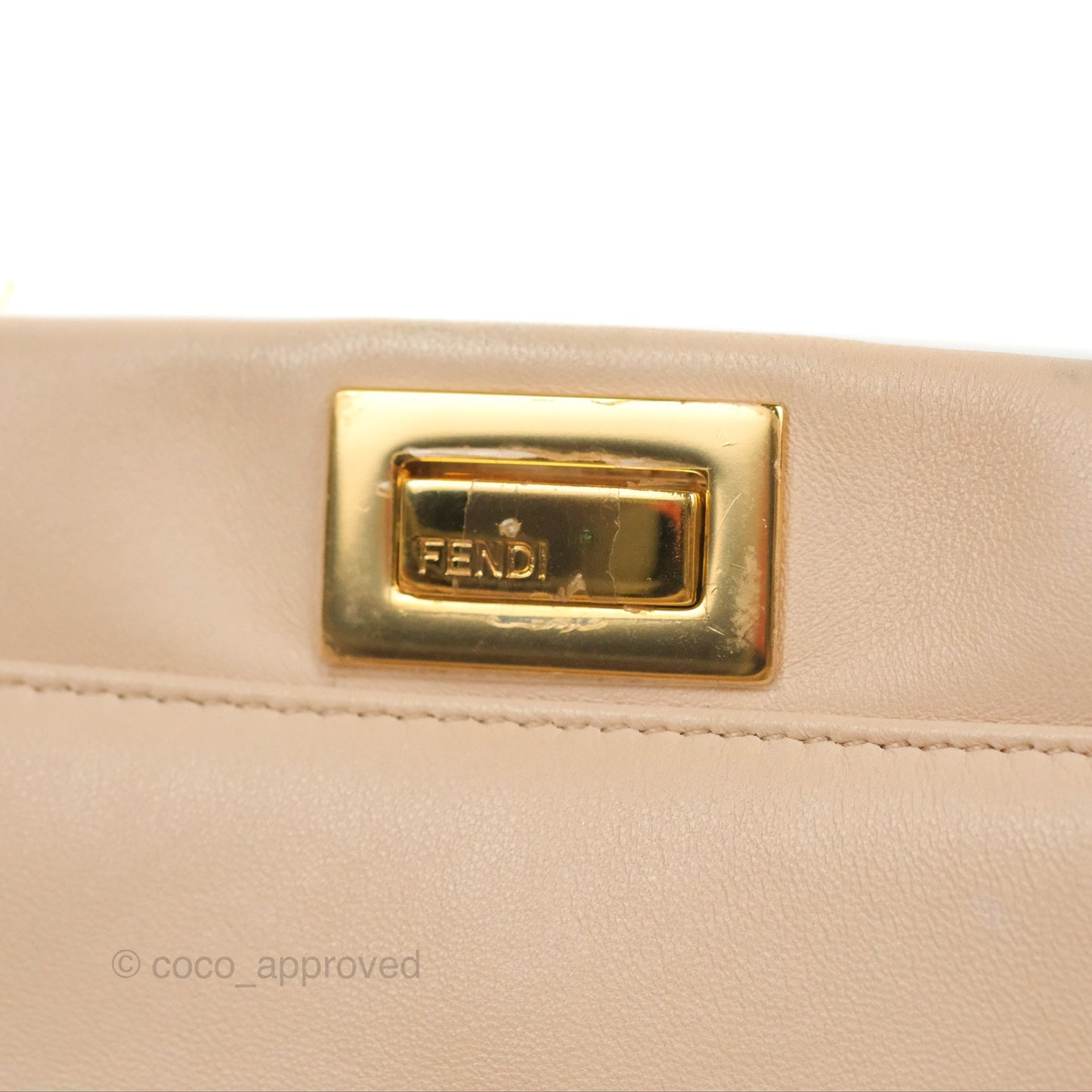 Fendi Mini Peekaboo Bag Poudre Lambskin Gold Hardware