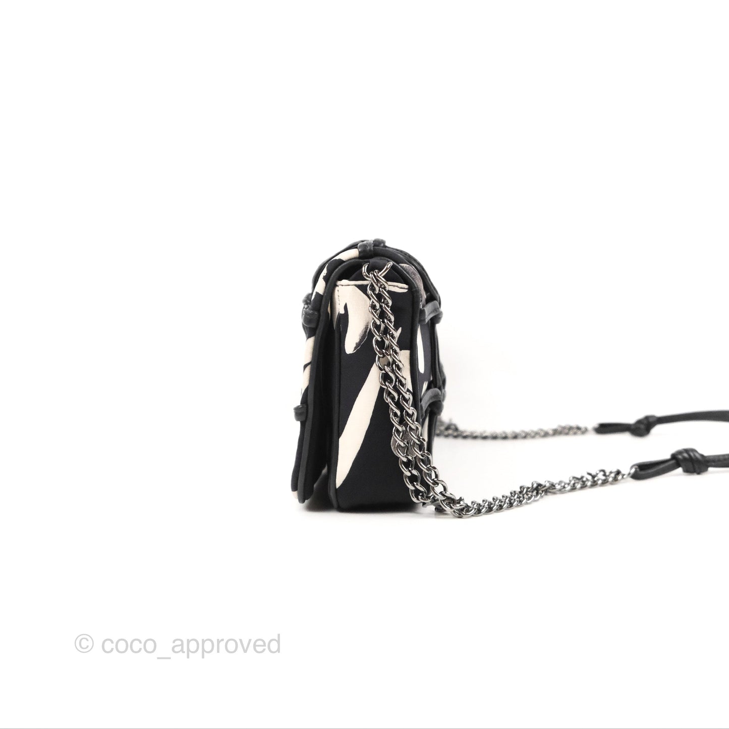 Chanel Timeless Tahiti Canvas Bag Navy Leather