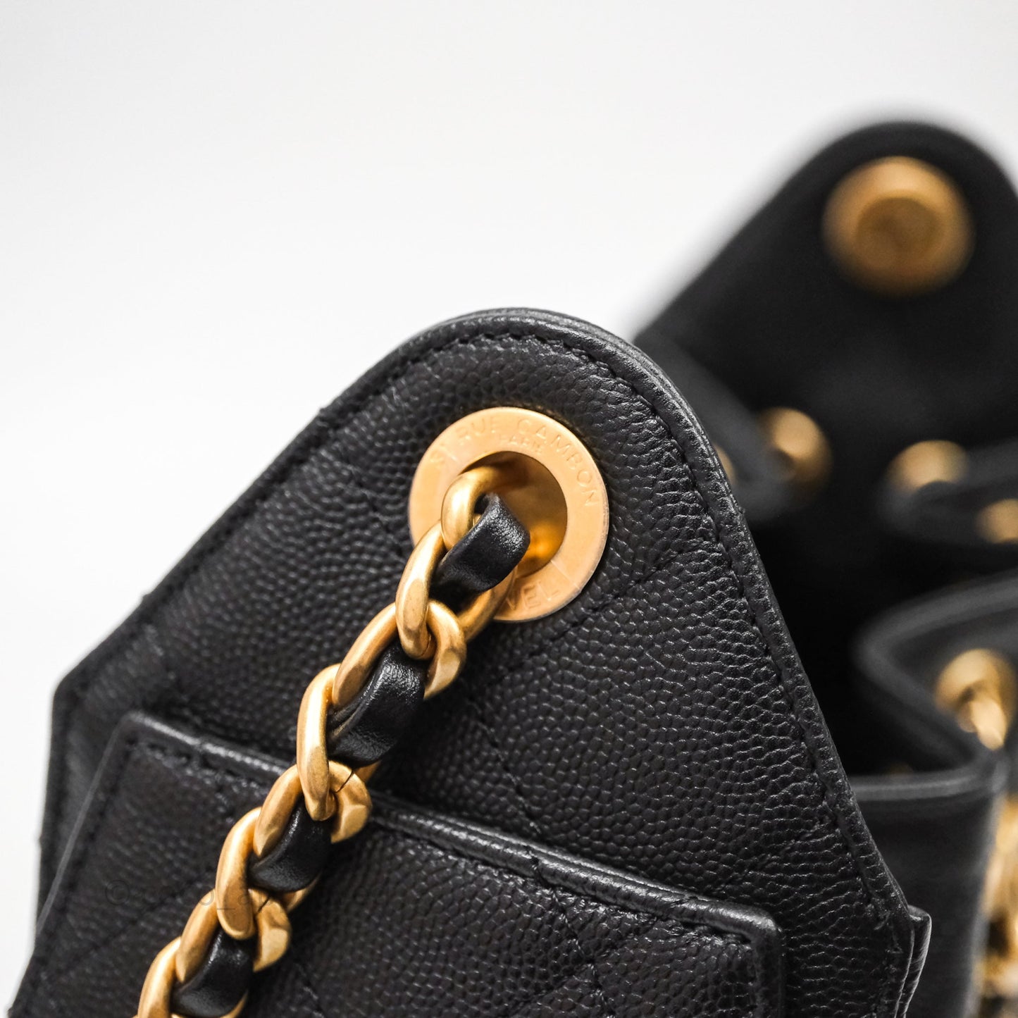 Chanel 25 Mini Black Caviar Aged Gold Hardware