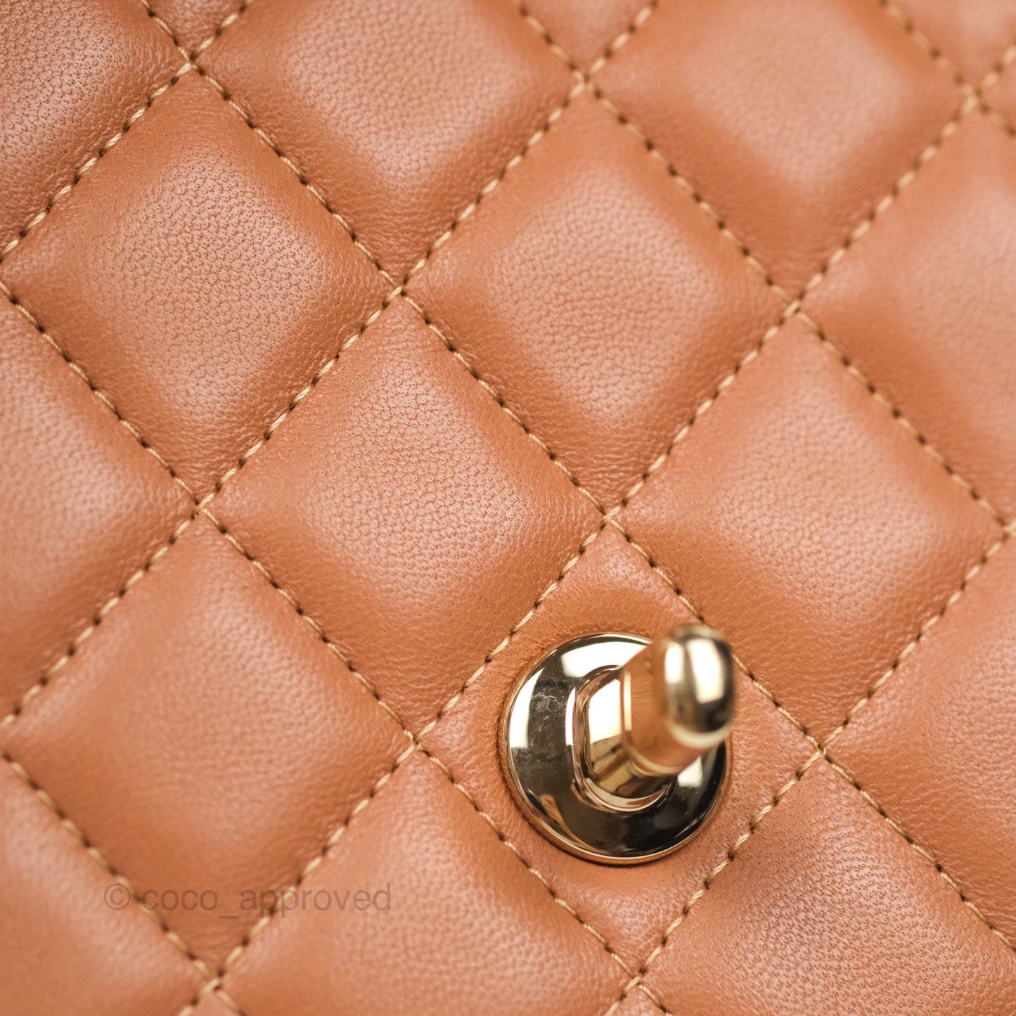 Chanel Quilted Mini Rectangular Flap Caramel Lambskin Gold Hardware