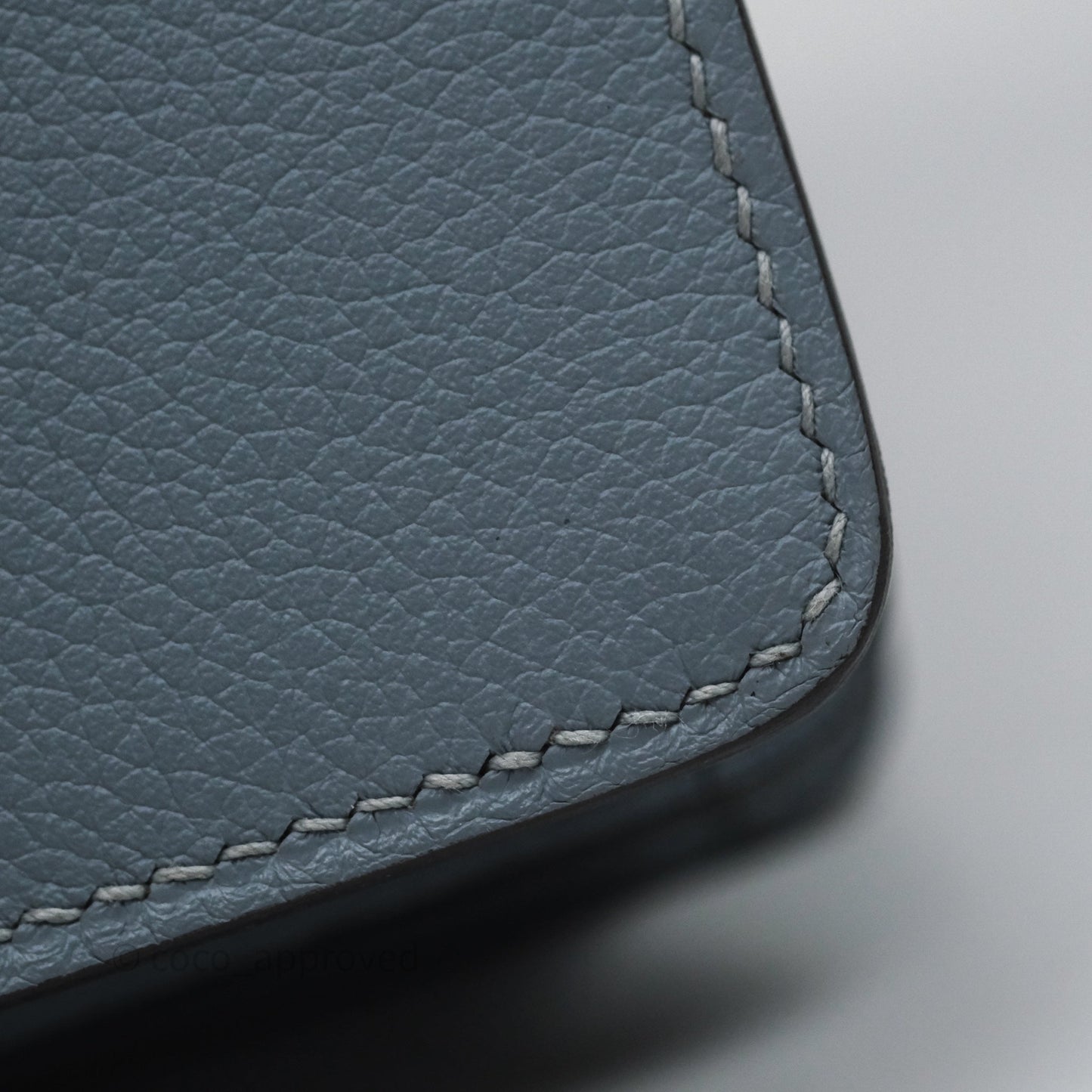 Hermès Roulis Mini 18 Bleu Lin J7 Evercolour Gold Hardware