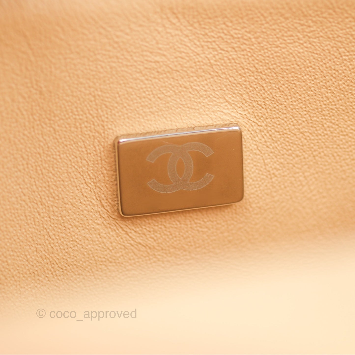 Chanel Small Classic Quilted Flap Beige Caviar Silver Hardware