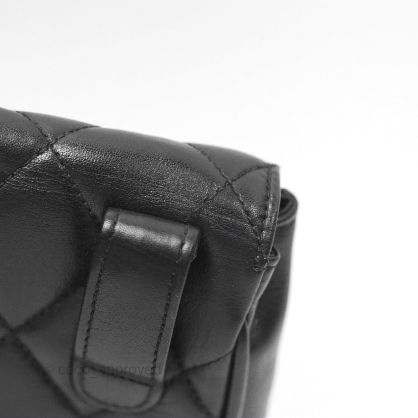 Chanel Vintage Belt Bag Quilted Black Lambskin 24K Gold Hardware