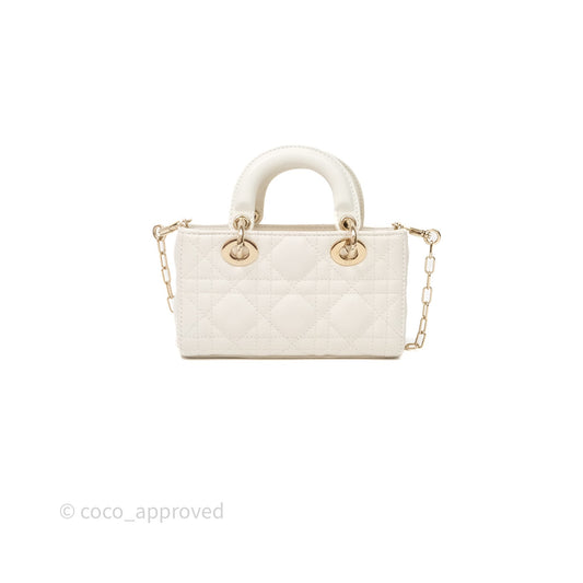 Christian Dior Micro Lady D-Joy Bag Latte Cannage Lambskin Gold Hardware