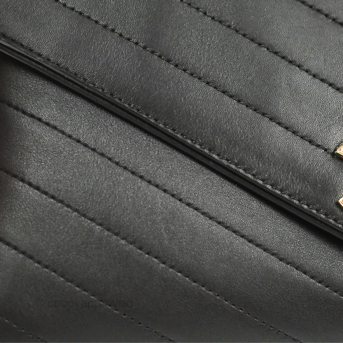 Chanel Chevron Stitched Coco Flap Bag Black Calfskin Gold Hardware