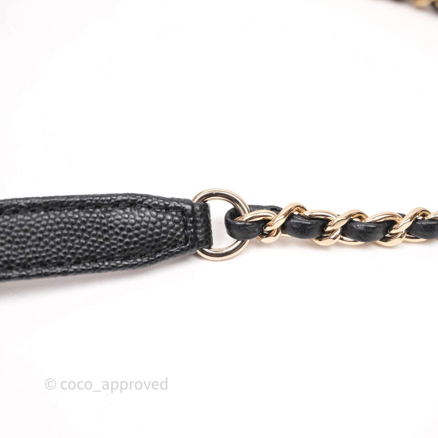 Chanel Quilted New Small CC Filigree Vanity Case Beige Caviar Gold Hardware