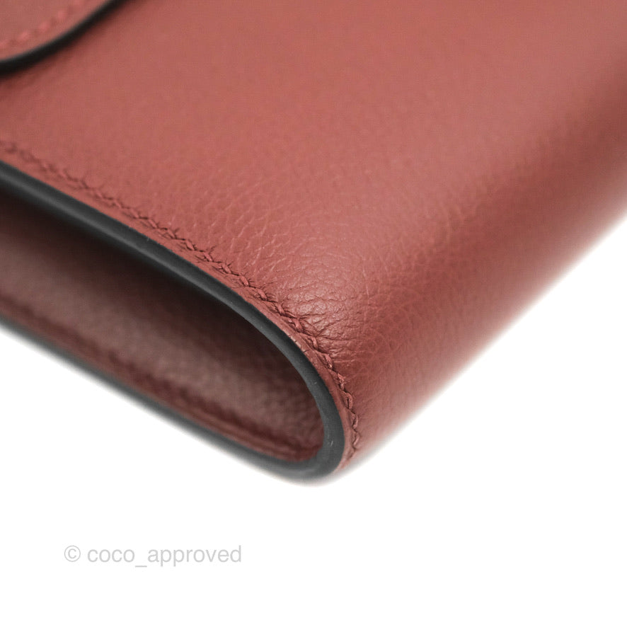 Hermès Constance Long To Go Wallet Red Rouge H Evercolor Gold Hardware