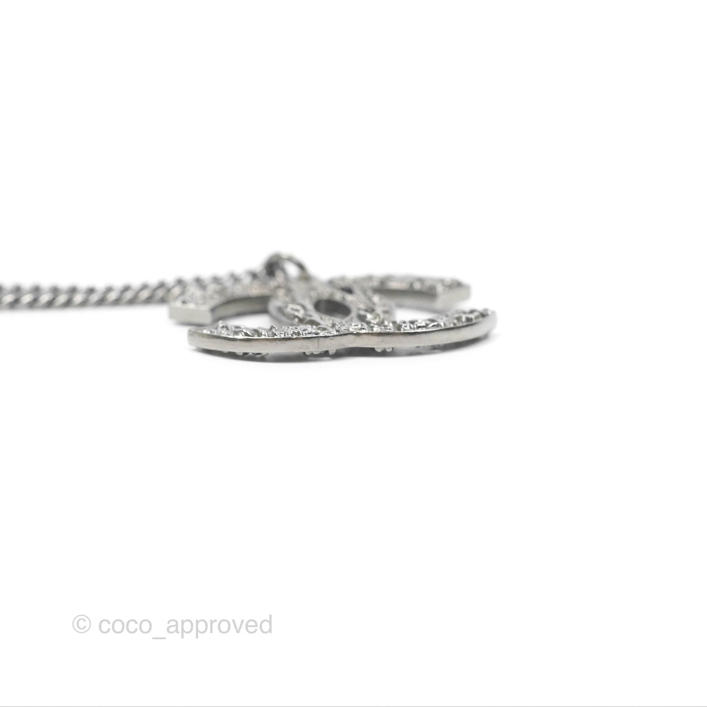 Chanel Chain CC Necklace Gun Metal Tone 14C