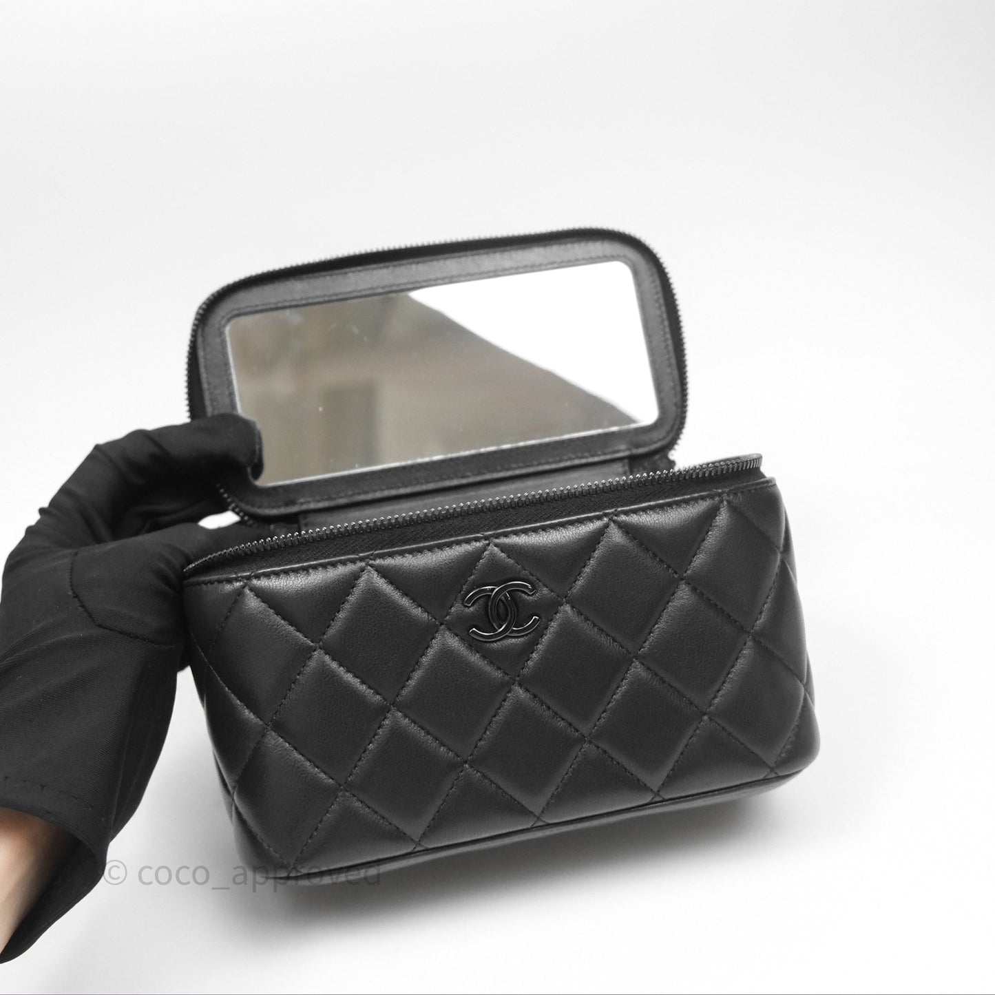 Chanel Vanity Rectangular Top Handle So Black Lambskin