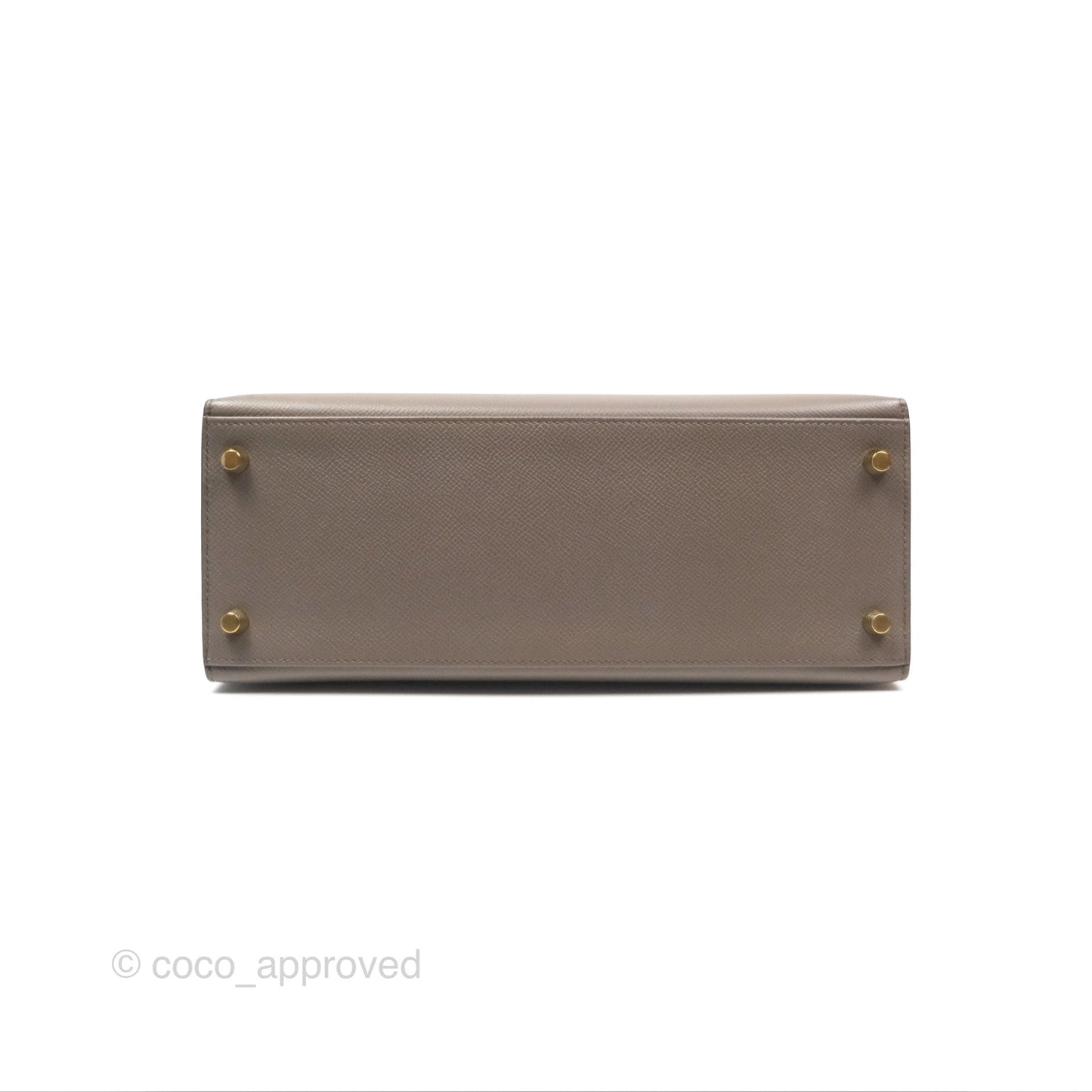 Hermès Kelly Sellier 28 Gris Etain 8F Epsom Gold Hardware
