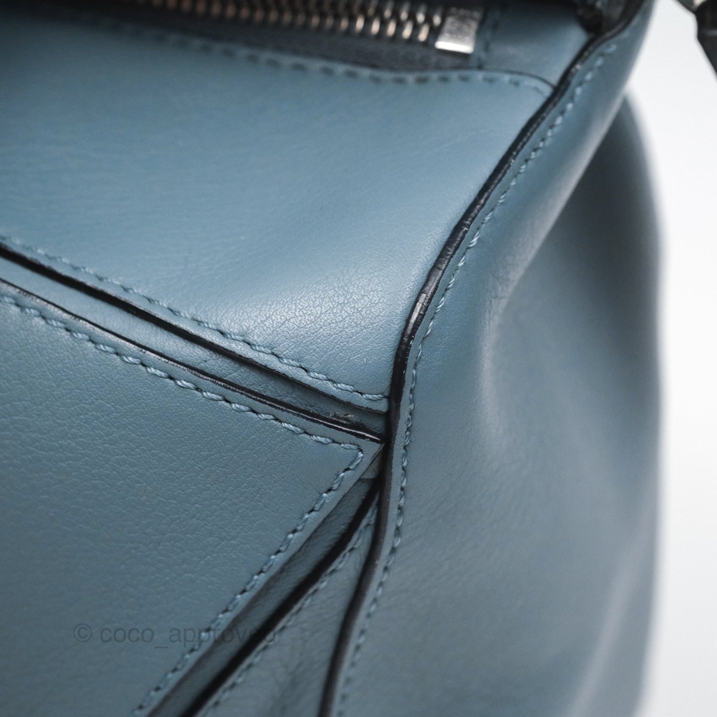 Loewe Medium Puzzle Bag Blue Calfskin Silver Hardware
