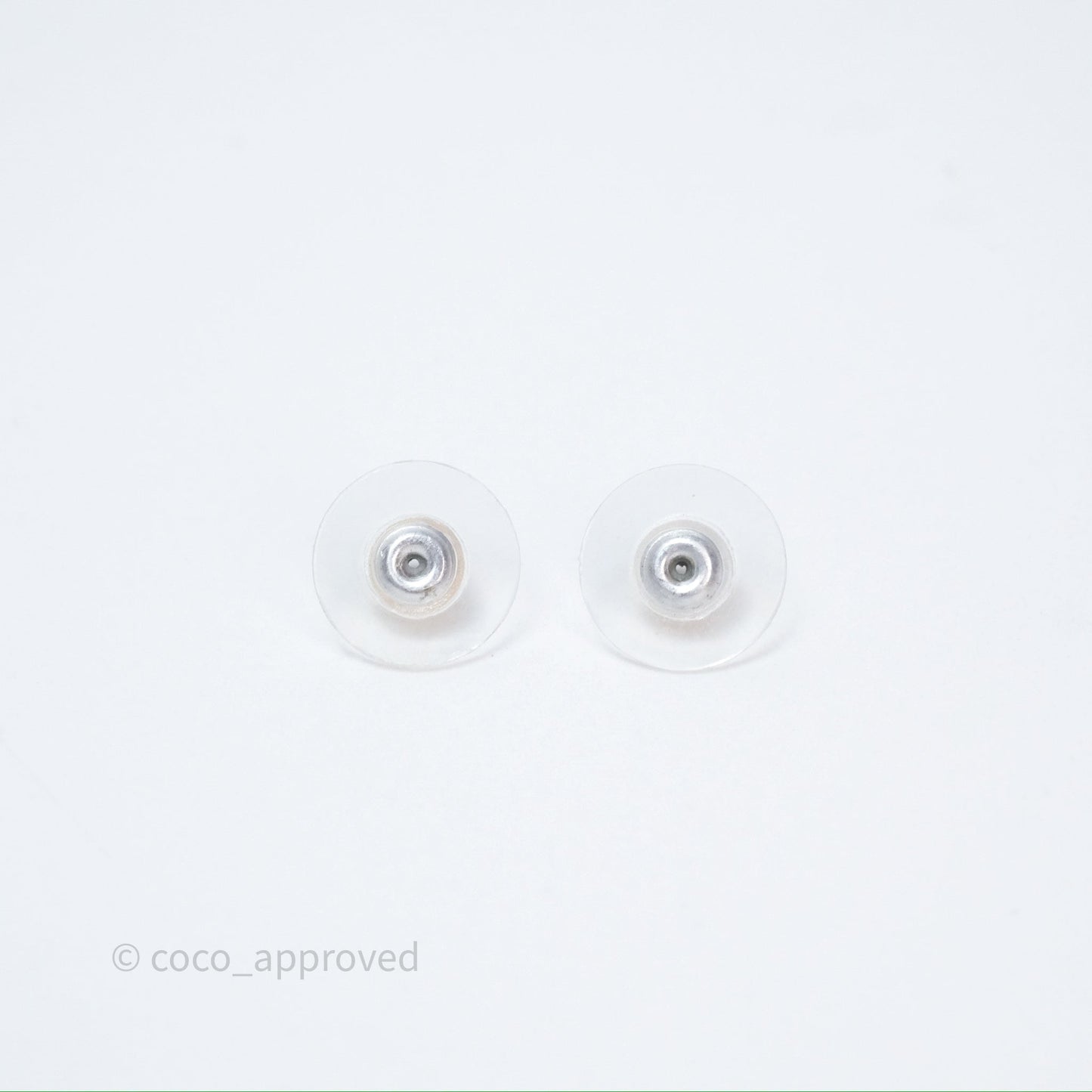 Chanel CC Pearl Stone Circle No.5 Earrings Aged Gold Tone 18K