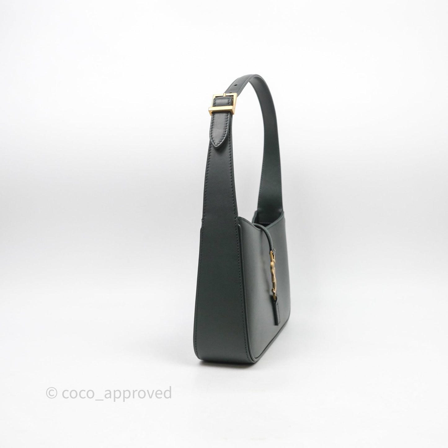 Saint Laurent ‘Le 5 a 7’ Hobo Bag Dark Green Smooth Calfskin