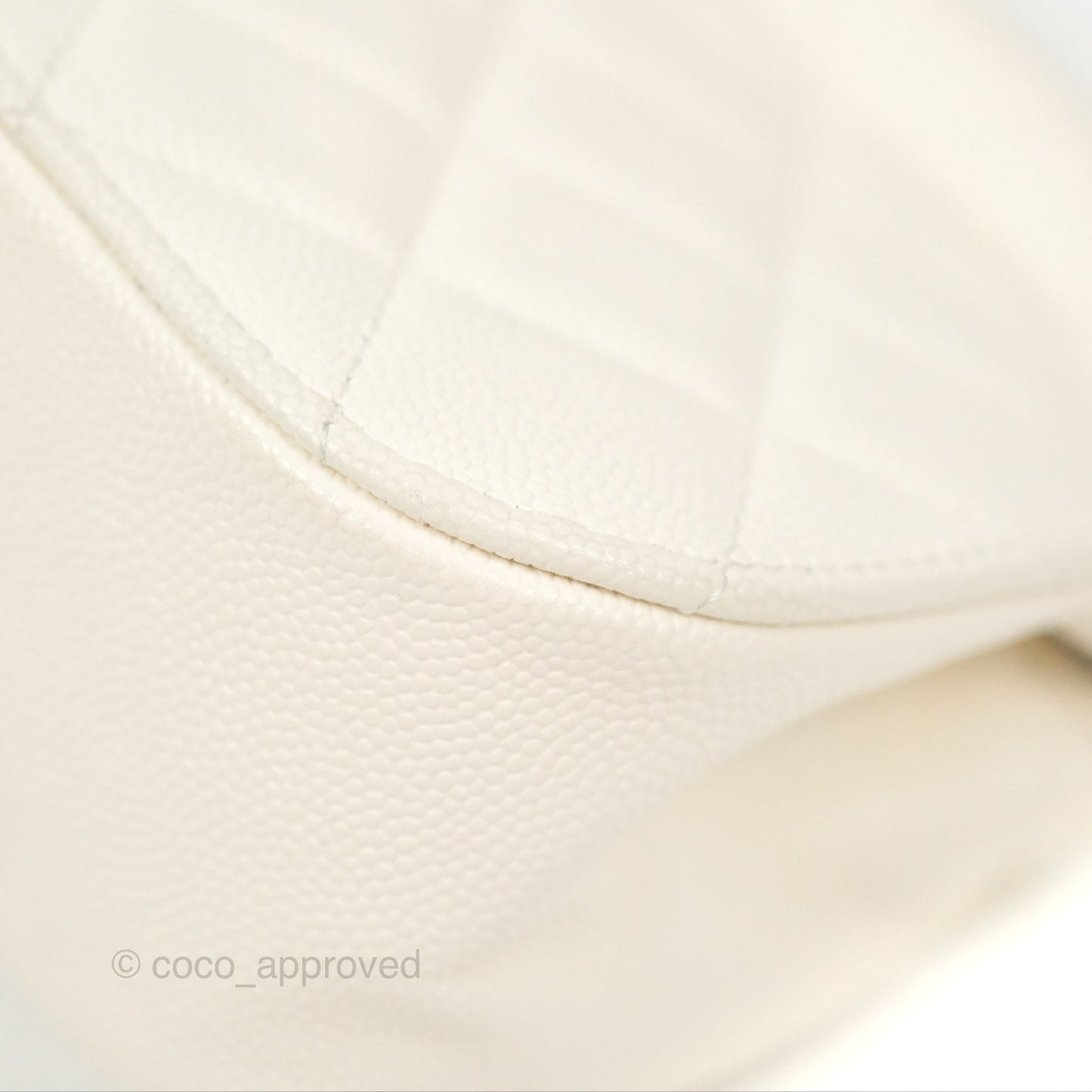 Chanel Clutch with Chain Ivory White Caviar Gold Hardware 22K