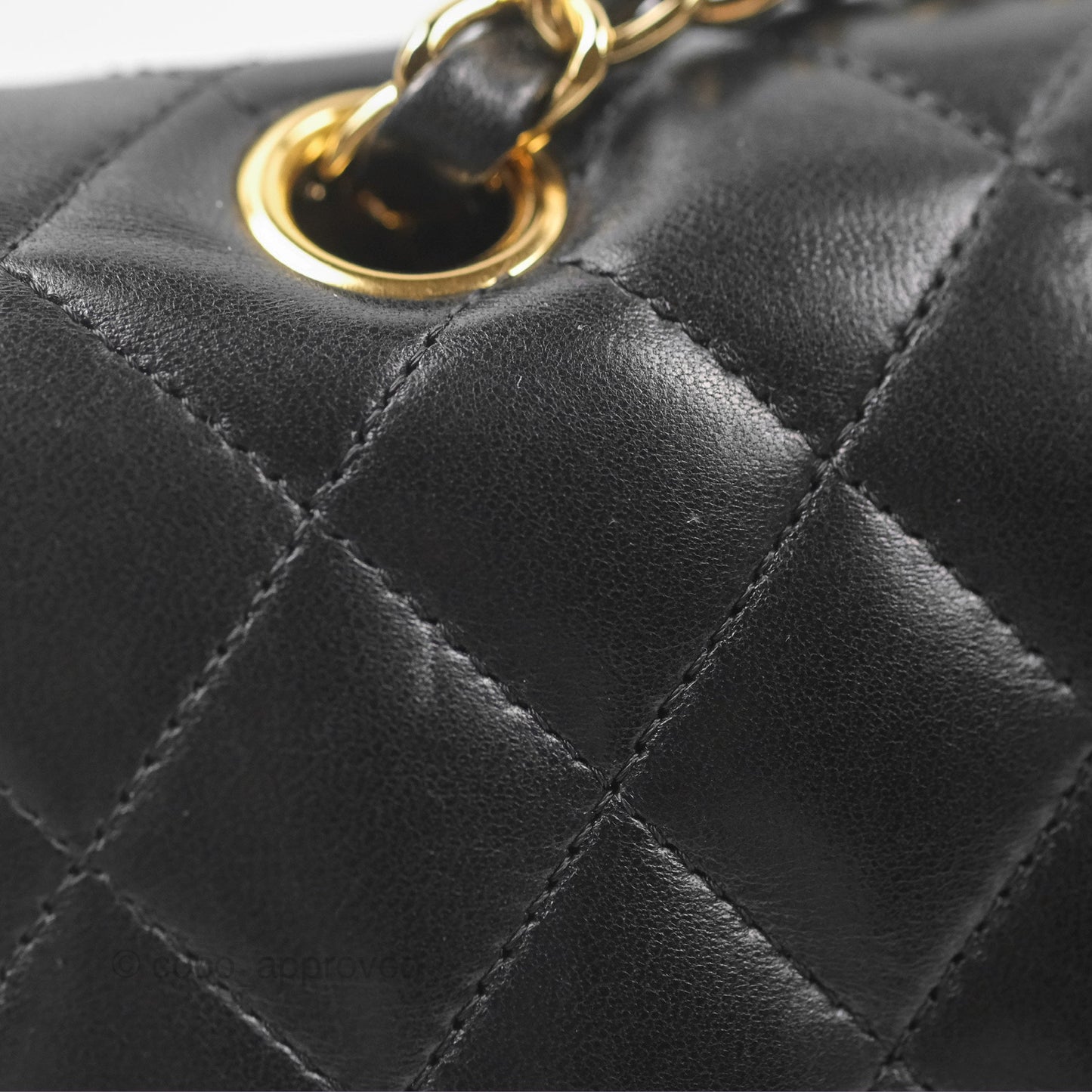 Chanel Classic M/L Medium Flap Quilted Black Lambskin Gold Hardware