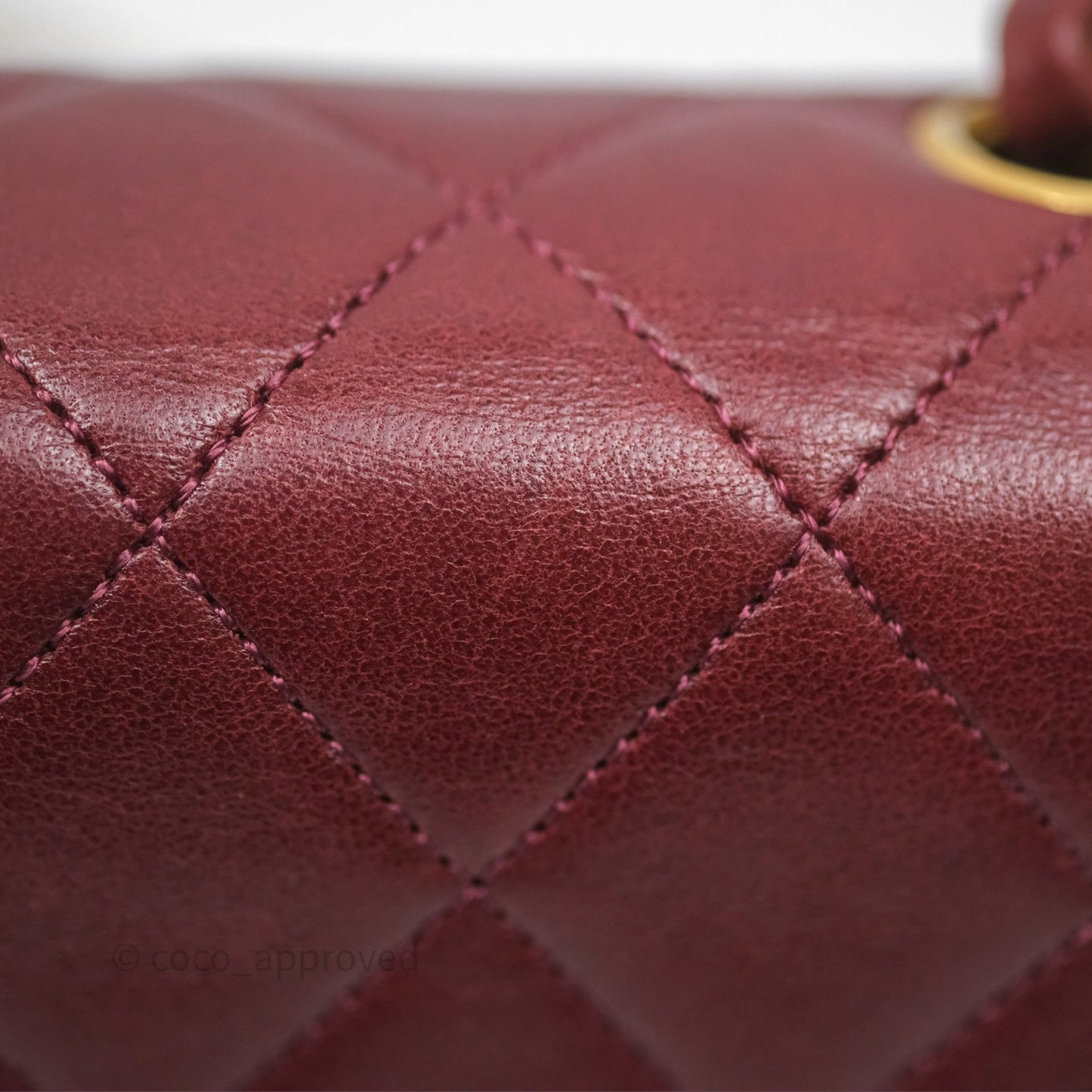 Chanel Vintage Mini Square Burgundy Lambskin 24K Gold Hardware