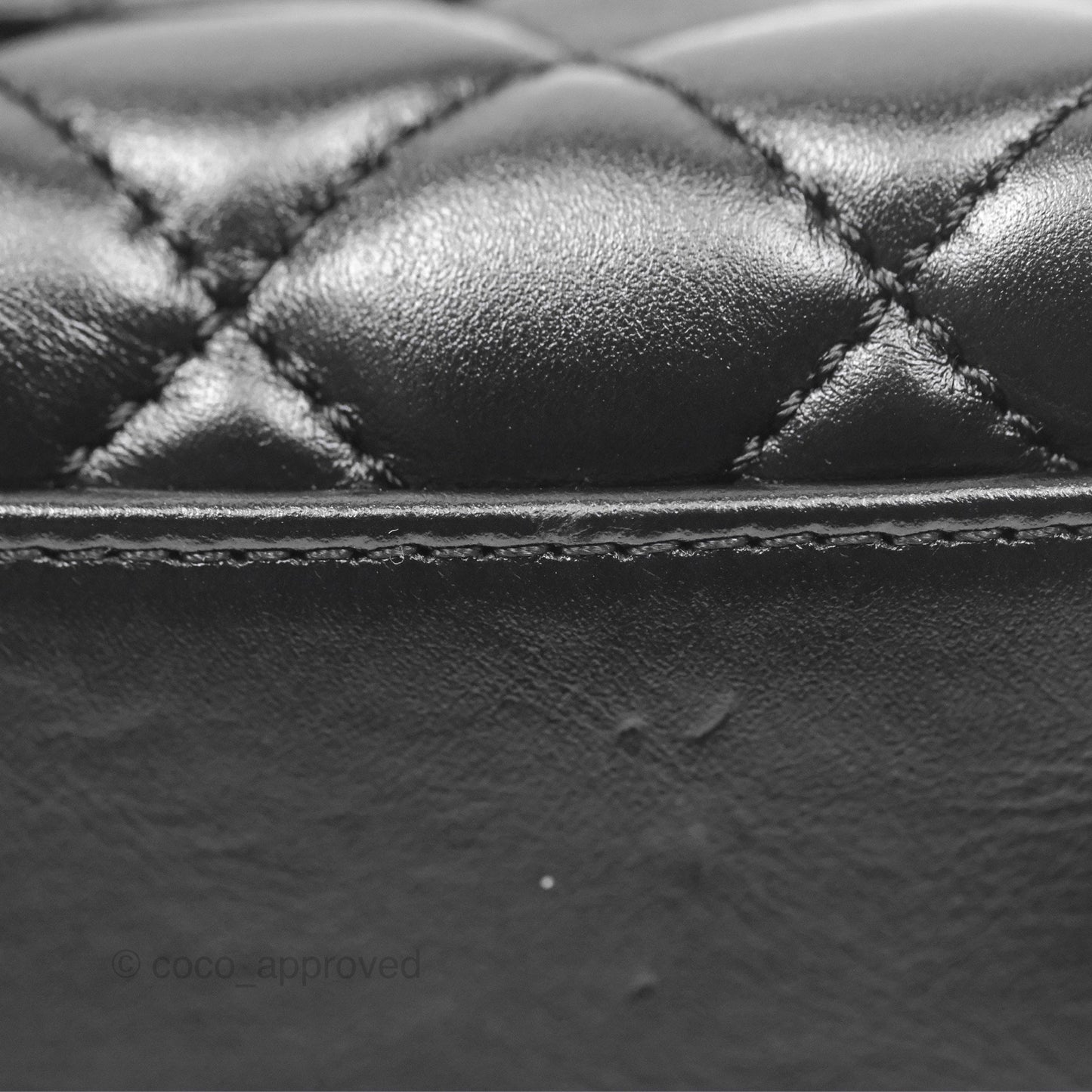 Chanel Small Coco Handle Quilted Black Calfskin Aged Gold Hardware