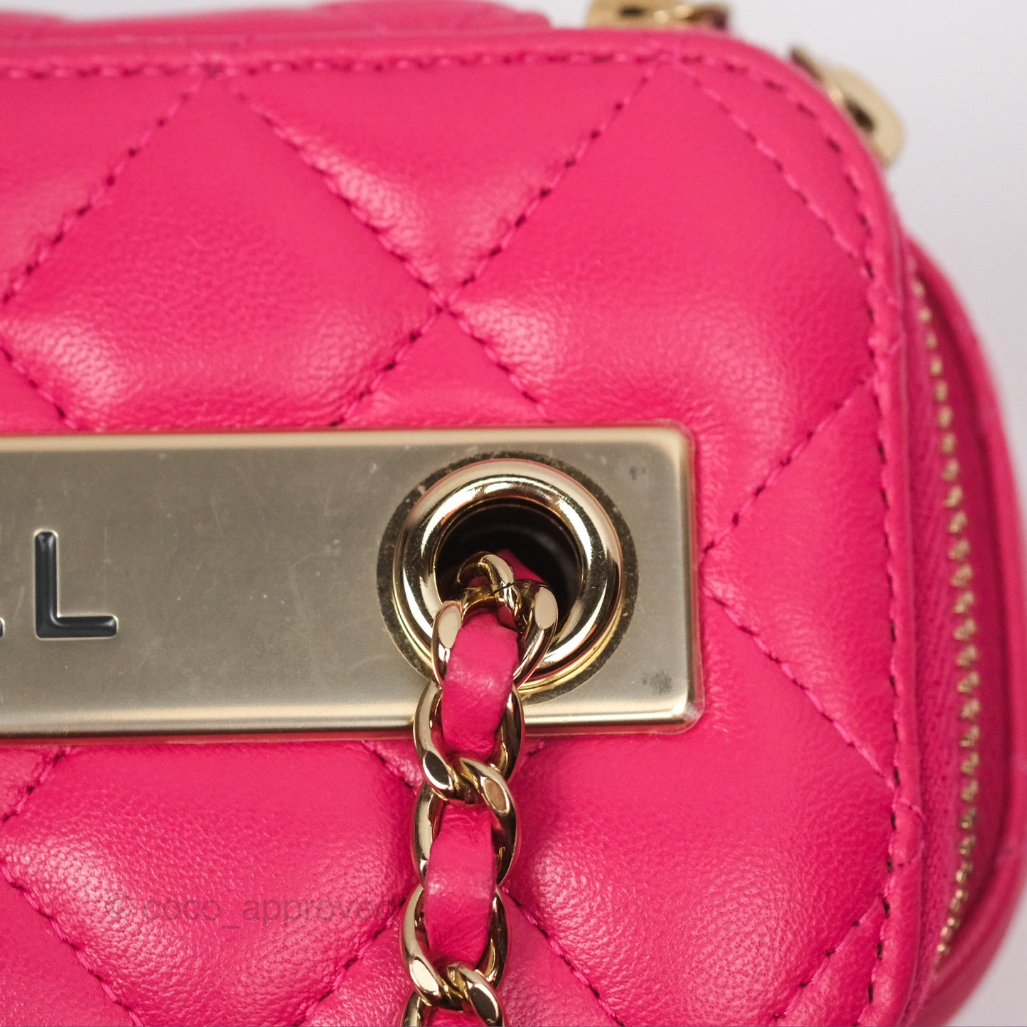 Chanel Trendy CC Vanity With Chain Dark Pink Lambskin Gold Hardware