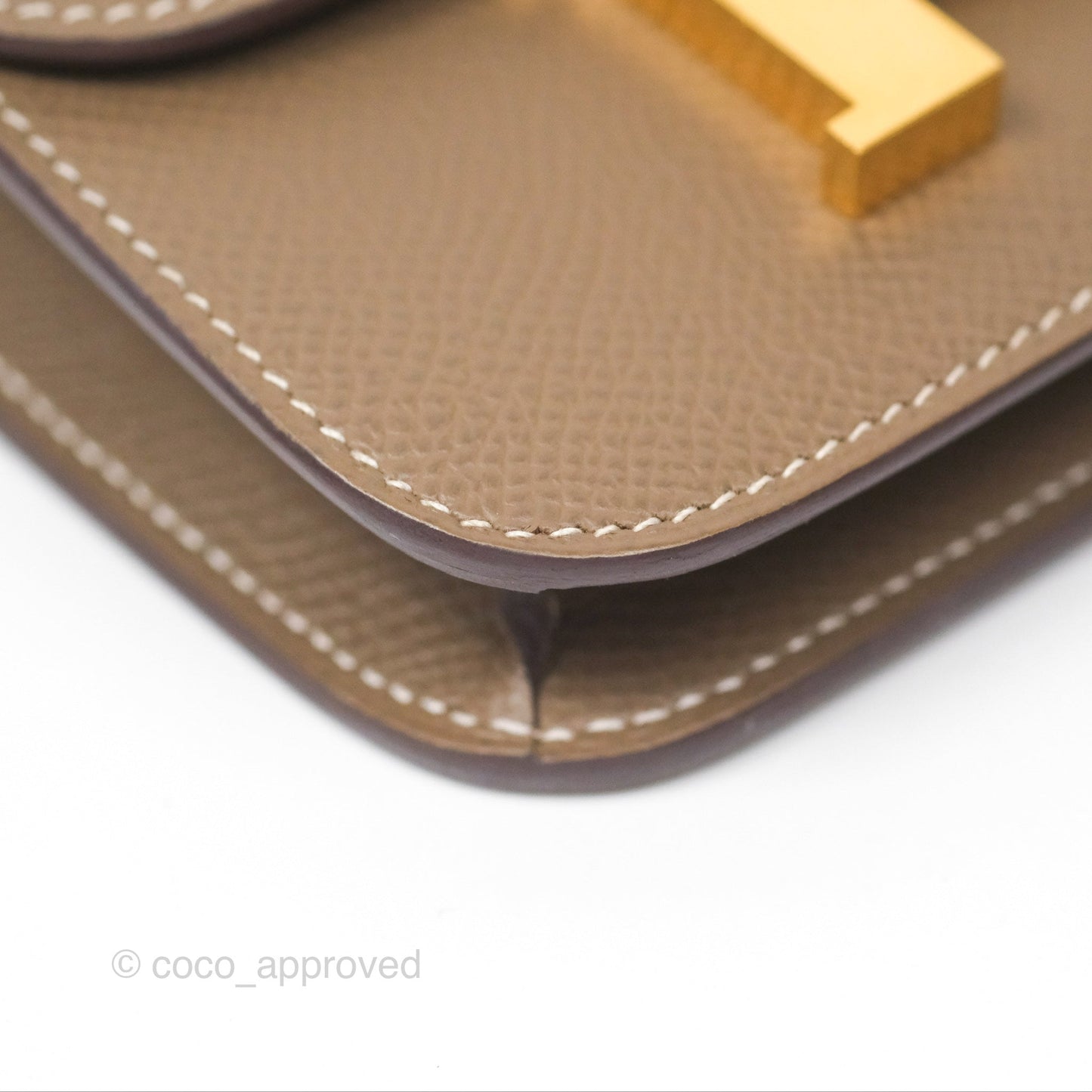 Hermès Constance Slim Wallet Etoupe Epsom Gold Hardware