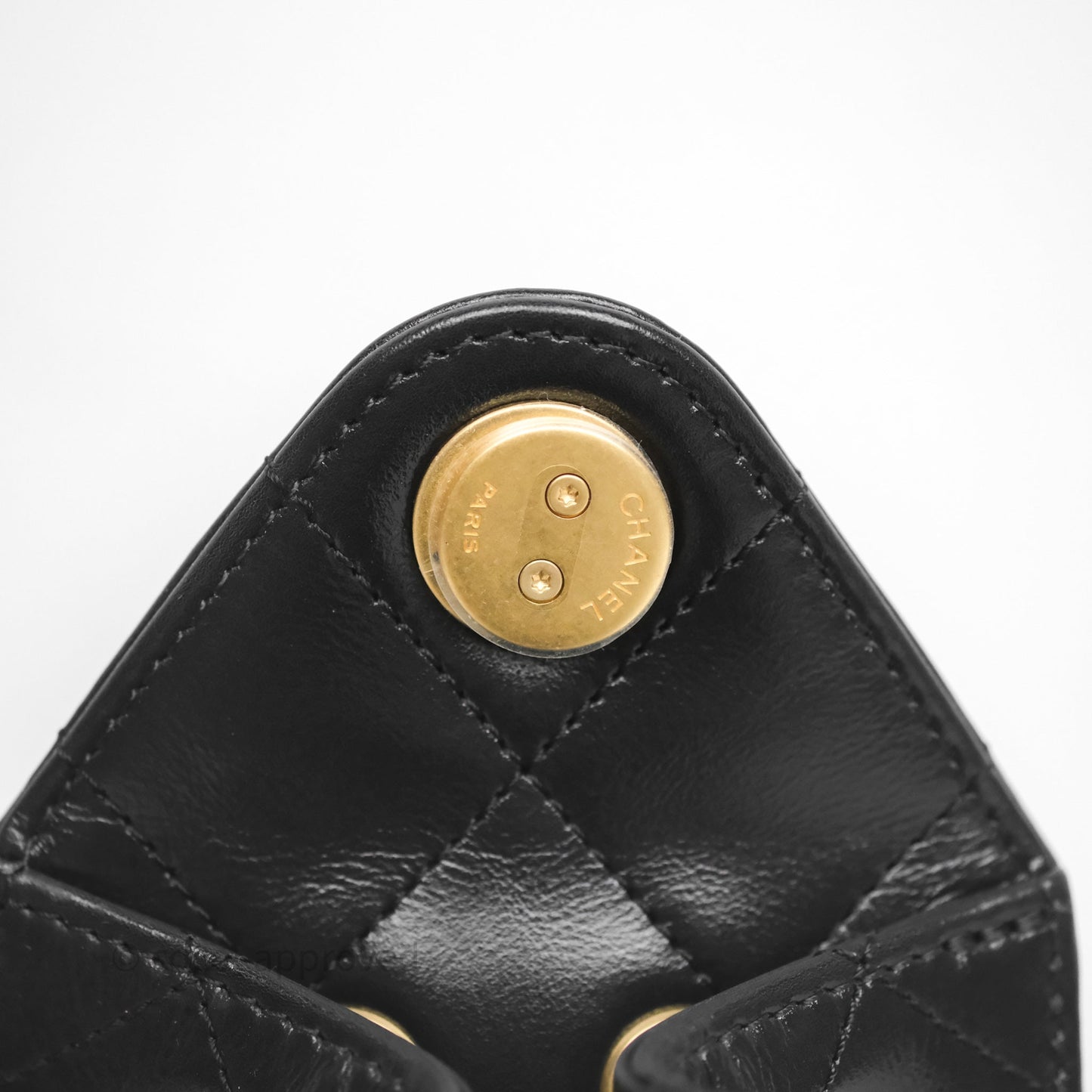 Chanel 25 Mini Black Shiny Crumpled Calfskin Mixed Hardware