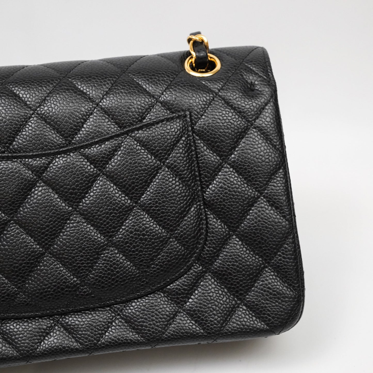 Chanel Classic Medium Flap Quilted Black Caviar Gold Hardware