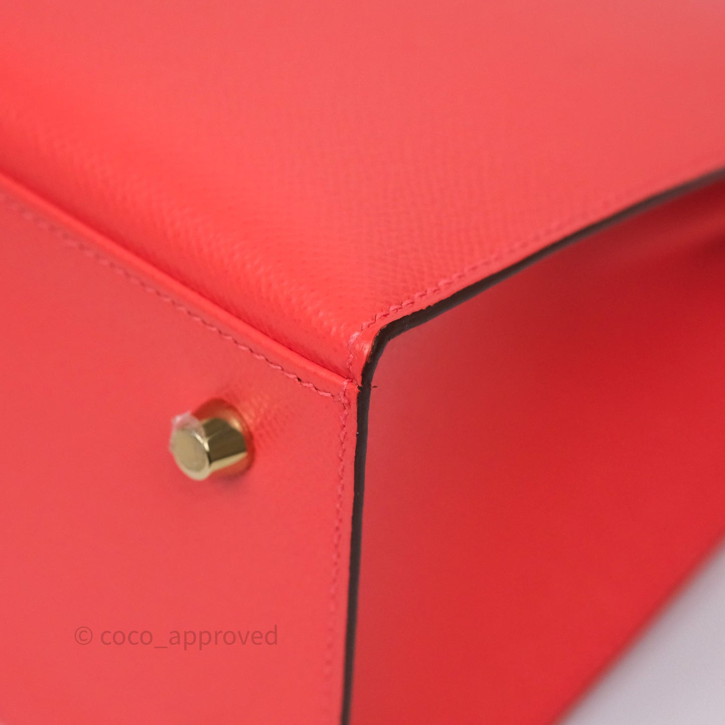 Hermès Sellier Kelly 28 Rose Jaipur Epsom Gold Hardware
