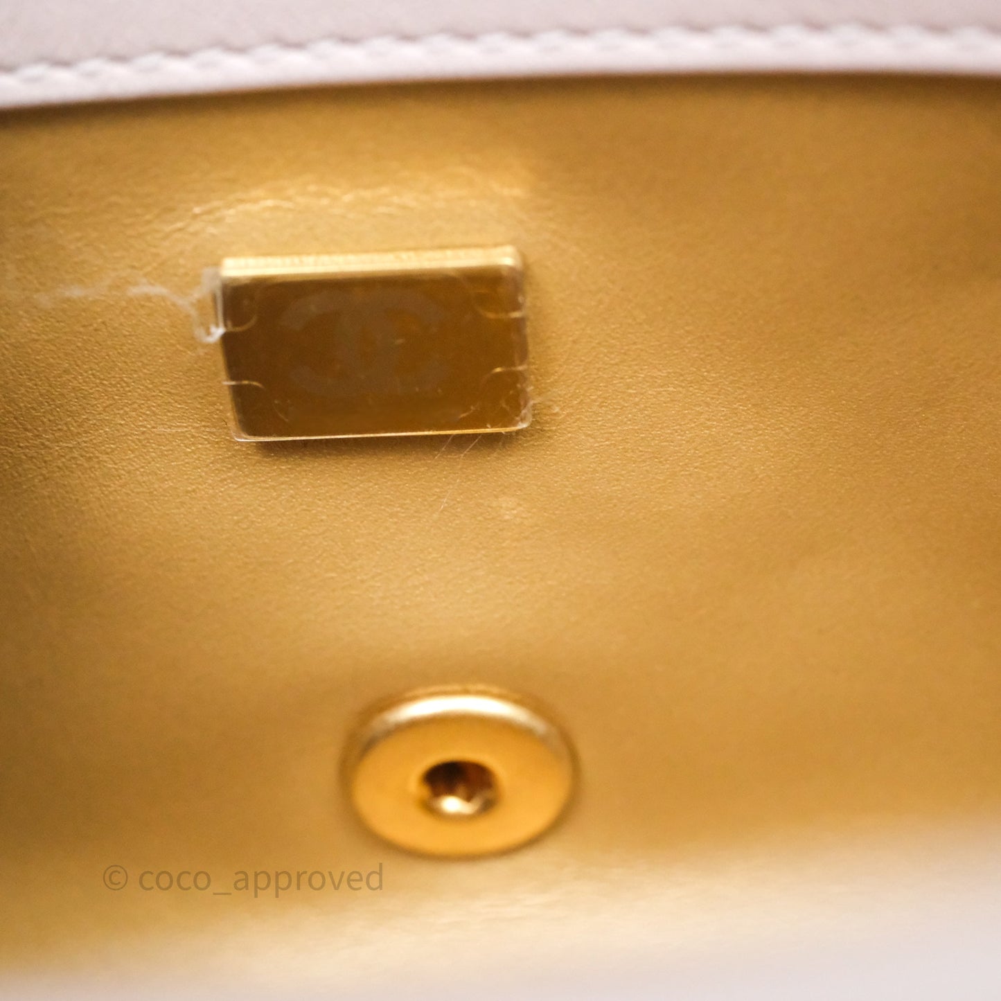 Chanel Mini Rectangular Pearl Crush Lilac Lambskin Aged Gold Hardware
