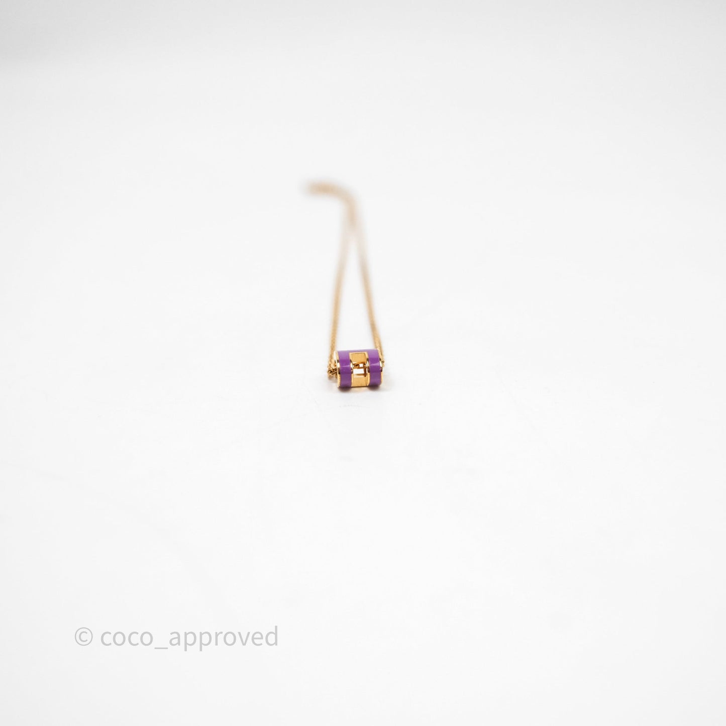 Hermès Mini Pop H Pendant Necklace Purple Gold Hardware