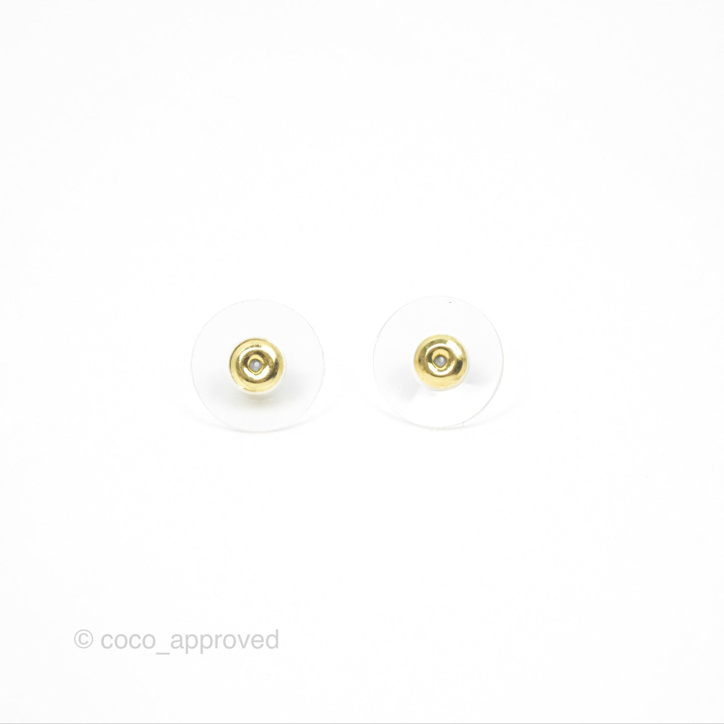 Chanel CC Crystal Earrings Gold Tone 24S