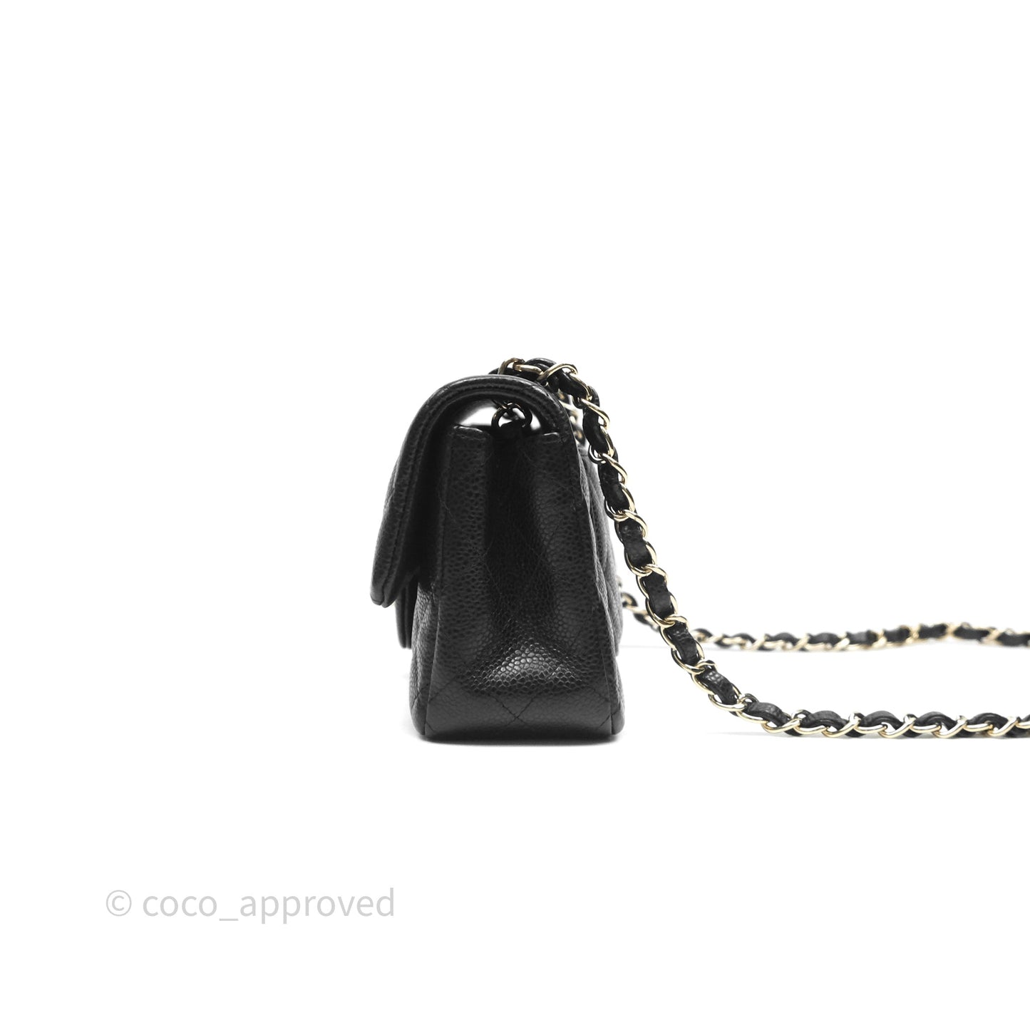Chanel Quilted Mini Rectangular Black Caviar Gold Hardware