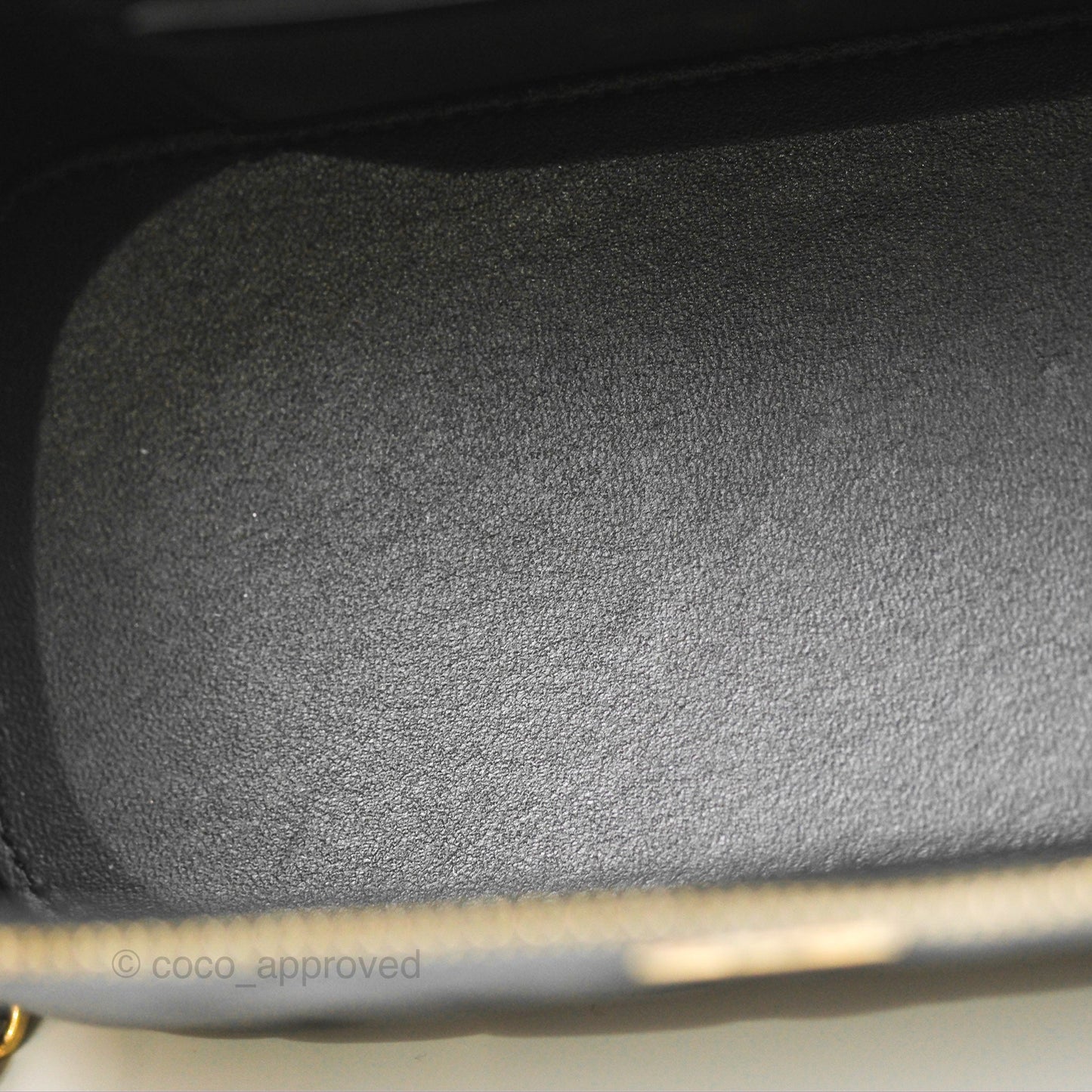 Chanel Vanity Rectangular Metal Top Handle Black Lambskin Aged Gold Hardware 22B